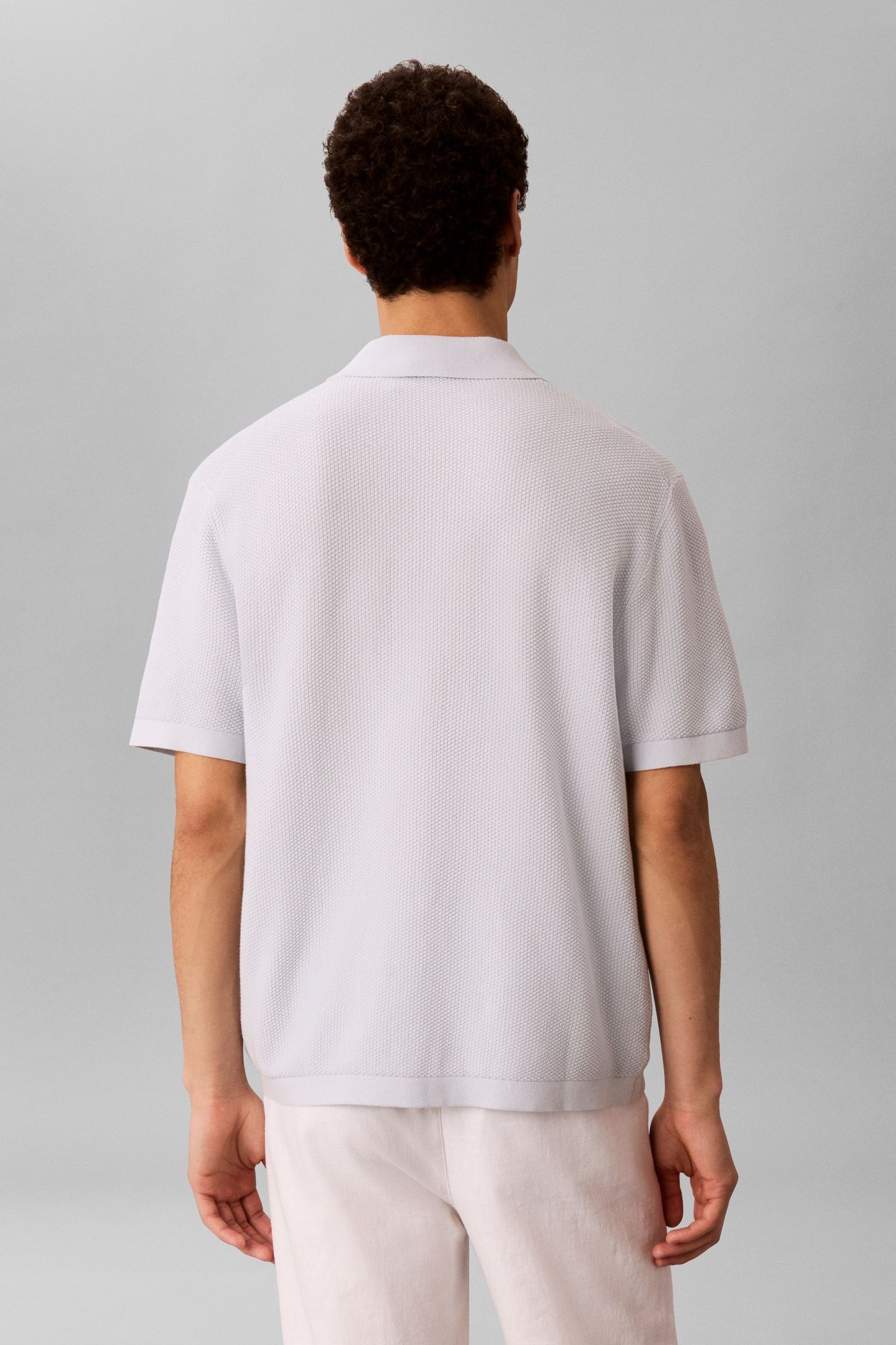 SS TEXTURED COTTON POLO SWEATER PLEIN AIR 3