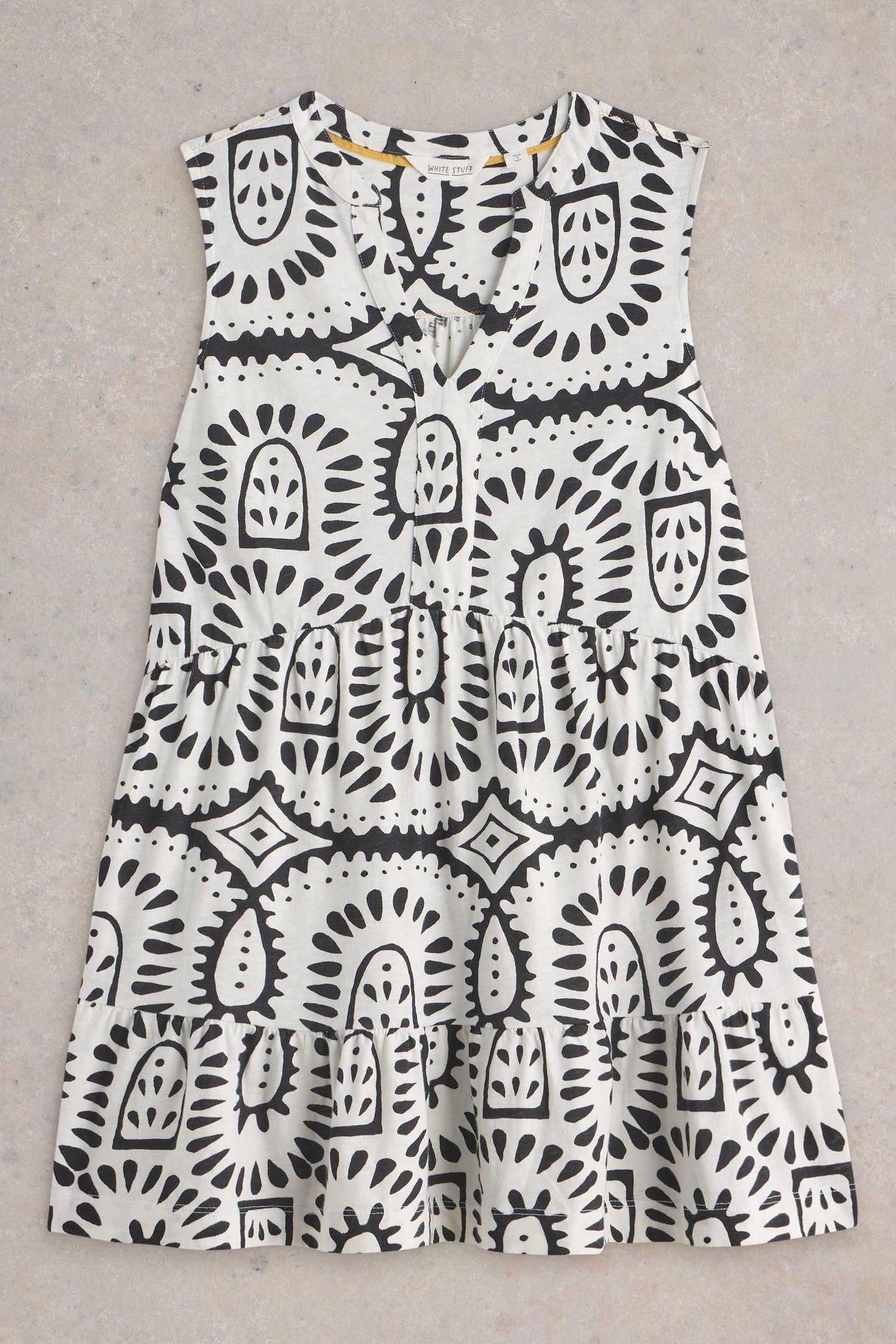 MACIE SLEEVELESS TUNIC IVORY PRINT 5