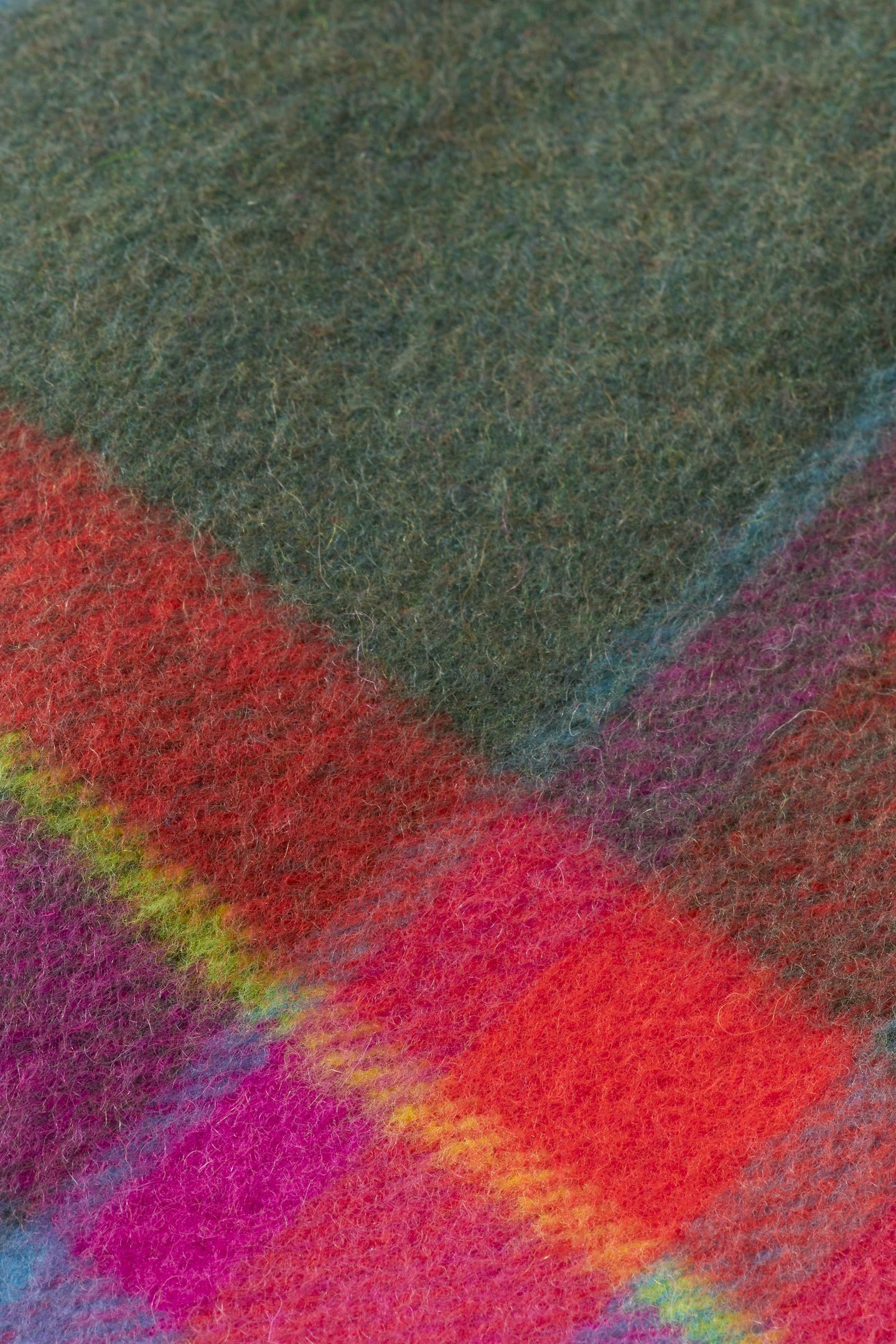 GIRLS OVERSIZED RAINBOW WOOL COAT RAINBOW CHECK 3