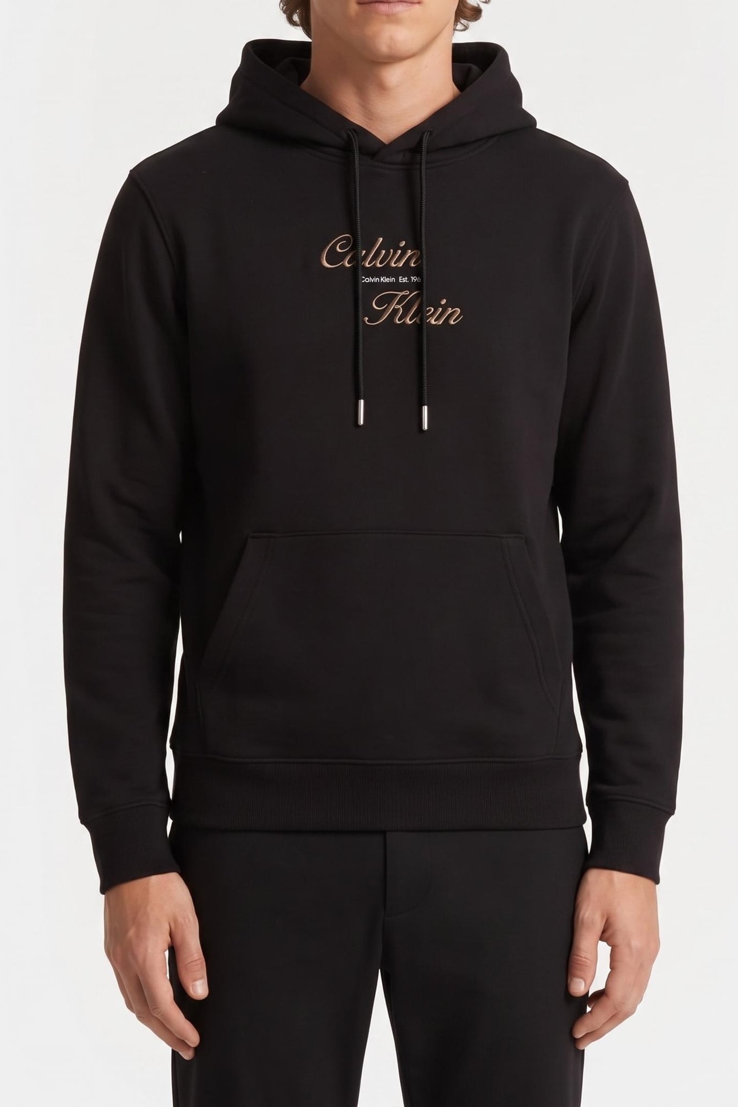 LONG SLEEVE CLASSIC 350GSM TERRY SCRIPT BLACK 1