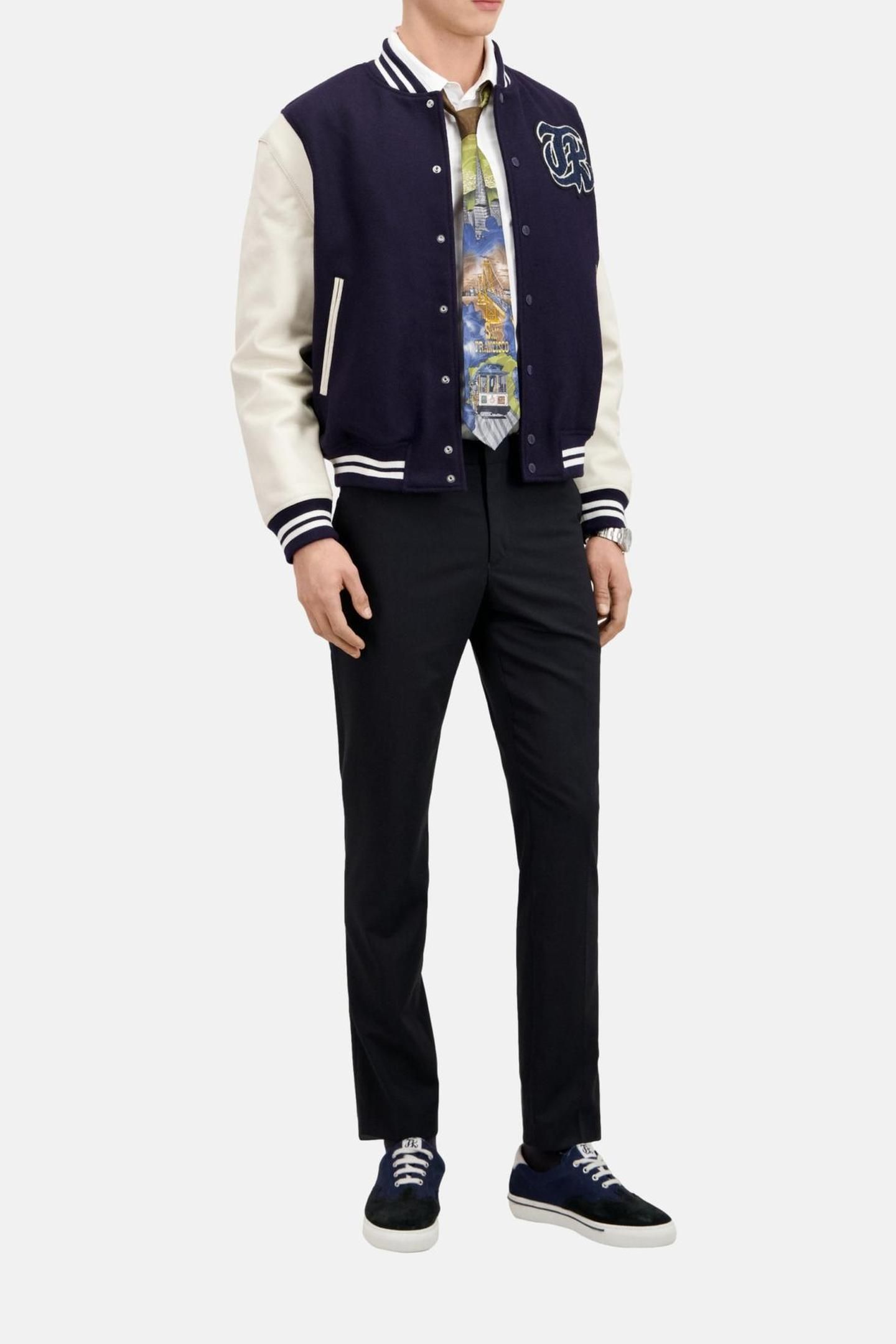 VARSITY JACKET WITH PATCH NAVY 2