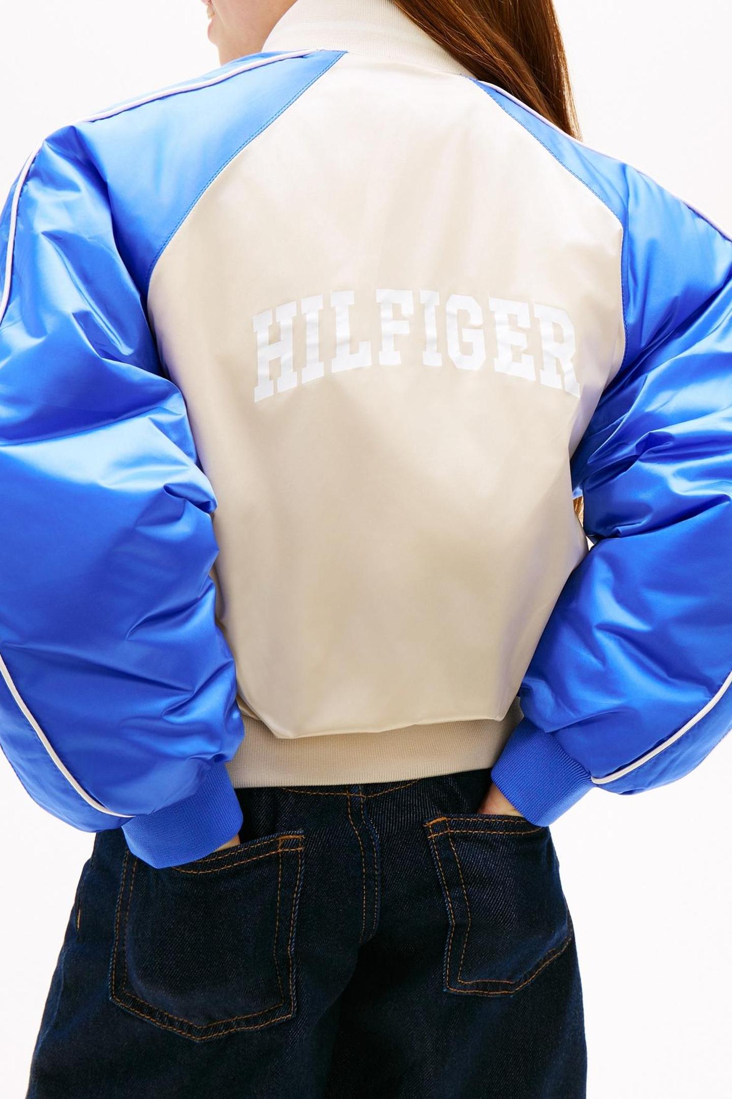 GIRLS BOMBER VARISTY CLASSIC BEIGE/EMPIRE BLUE 4