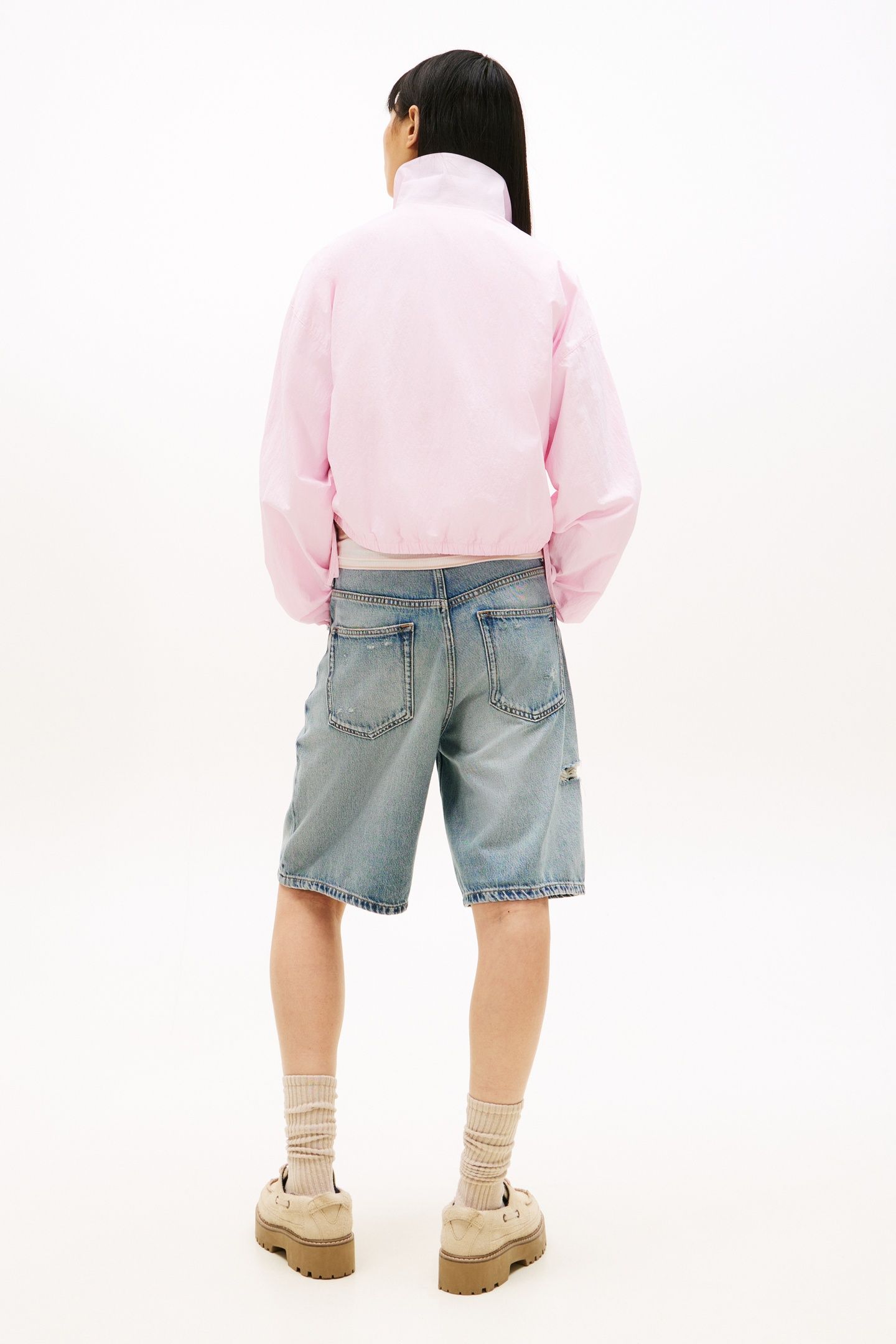 TIE SIDE HIGH NECK JACKET PEARLY PINK 3