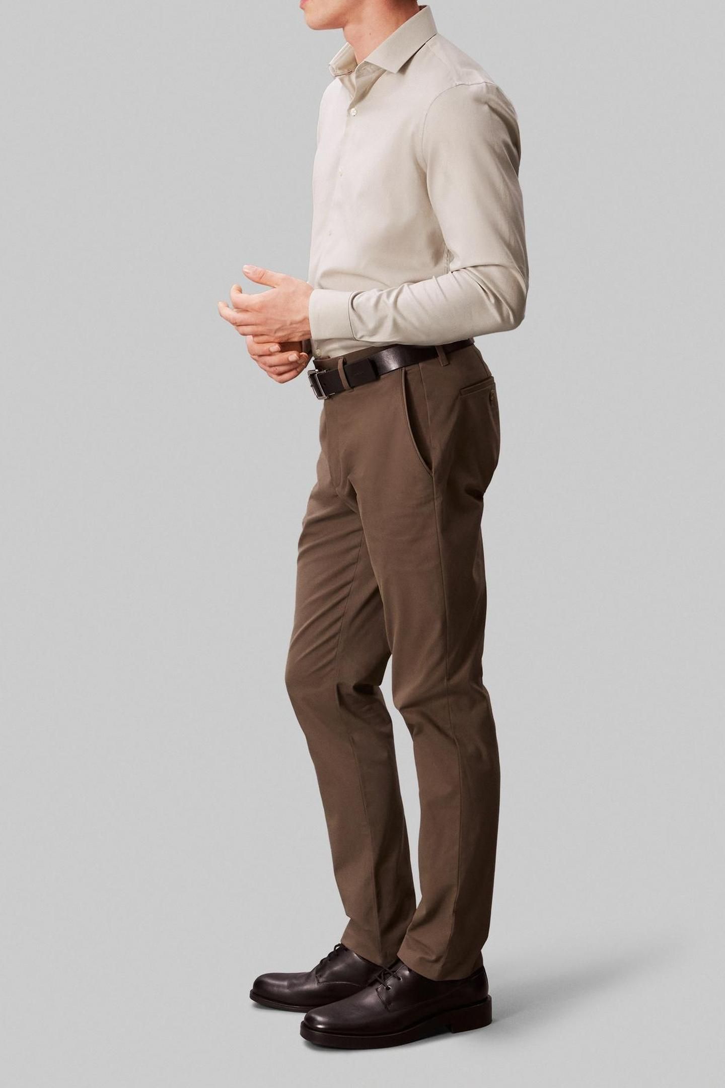 SLIM ESSENTIAL POPLIN SHIRT TAUPE 4
