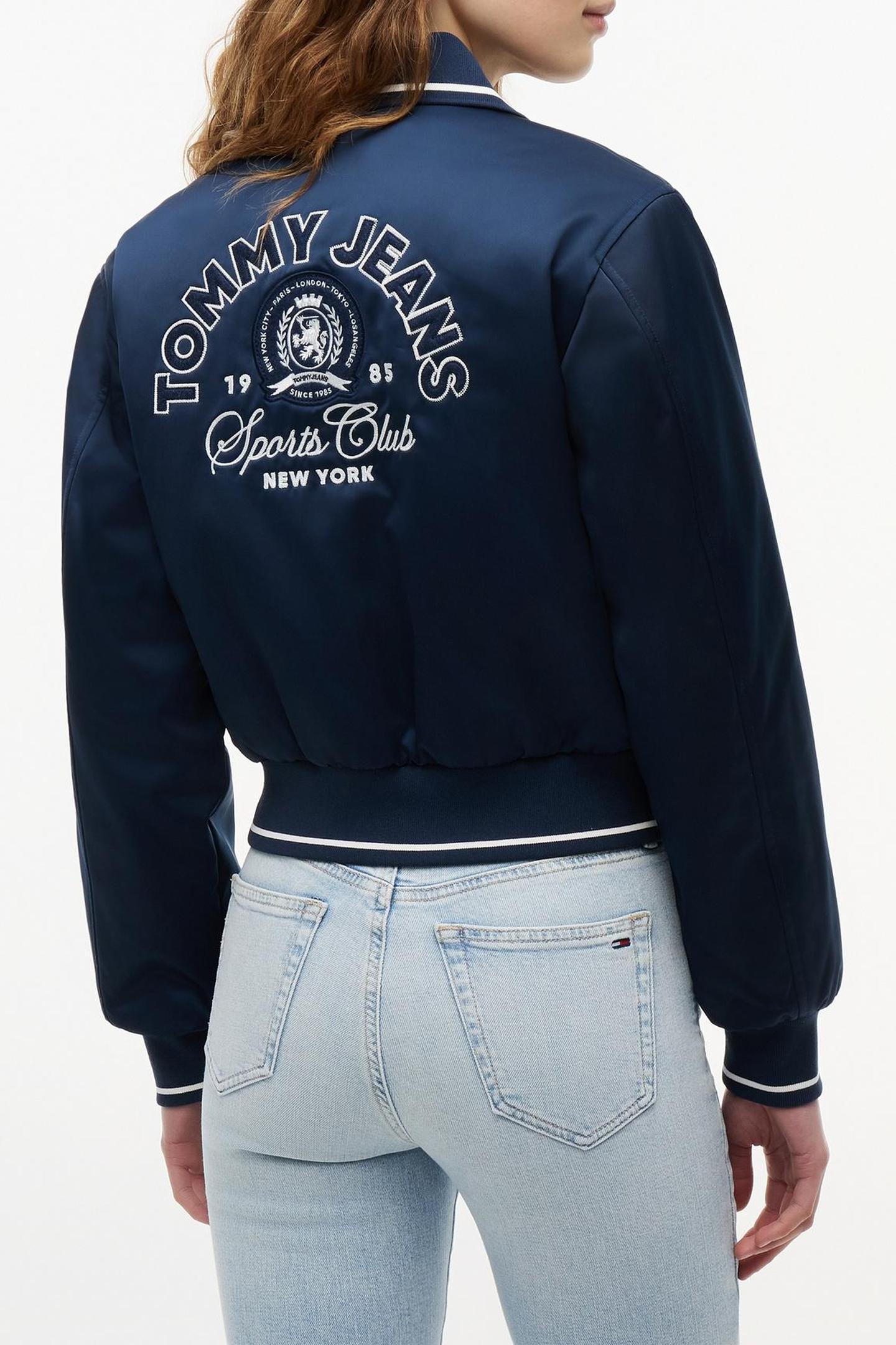 COLLAR SATIN VARSITY JACKET DARK NIGHT NAVY 2
