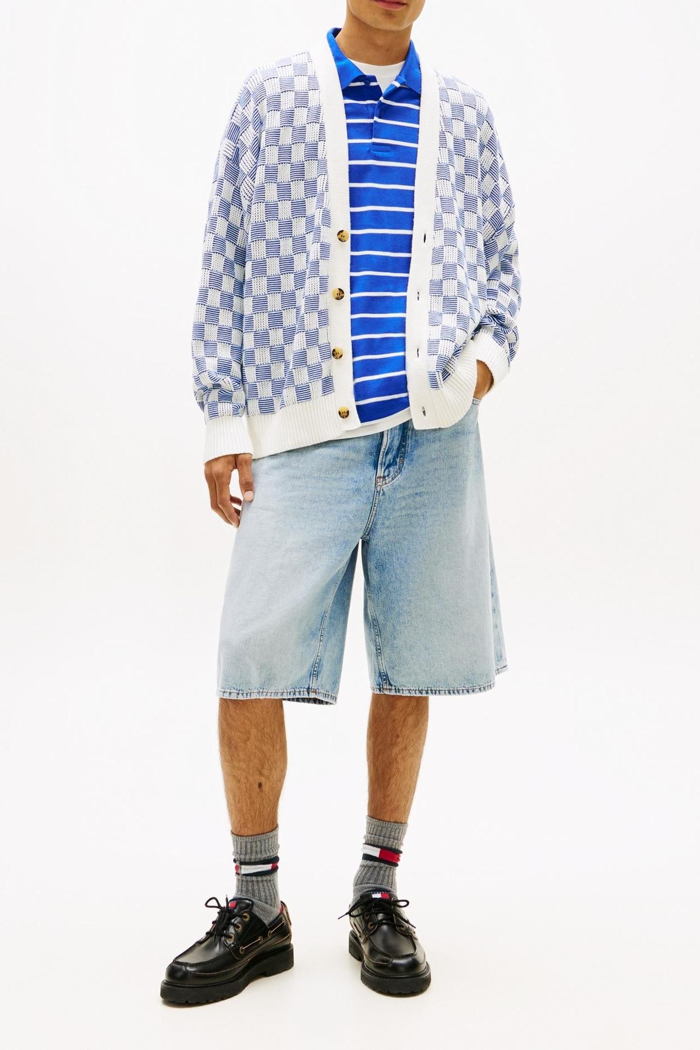 RELAXED TEXTURE CARDIGAN FIZZY BLUE 2