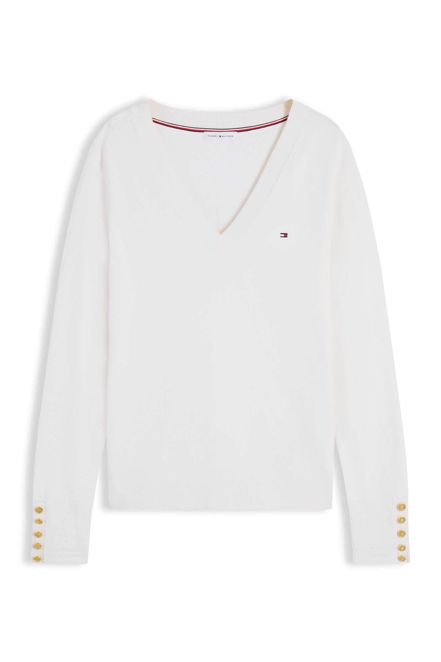 COTTON JERSEY FINE V-NECK IVORY PETAL 4