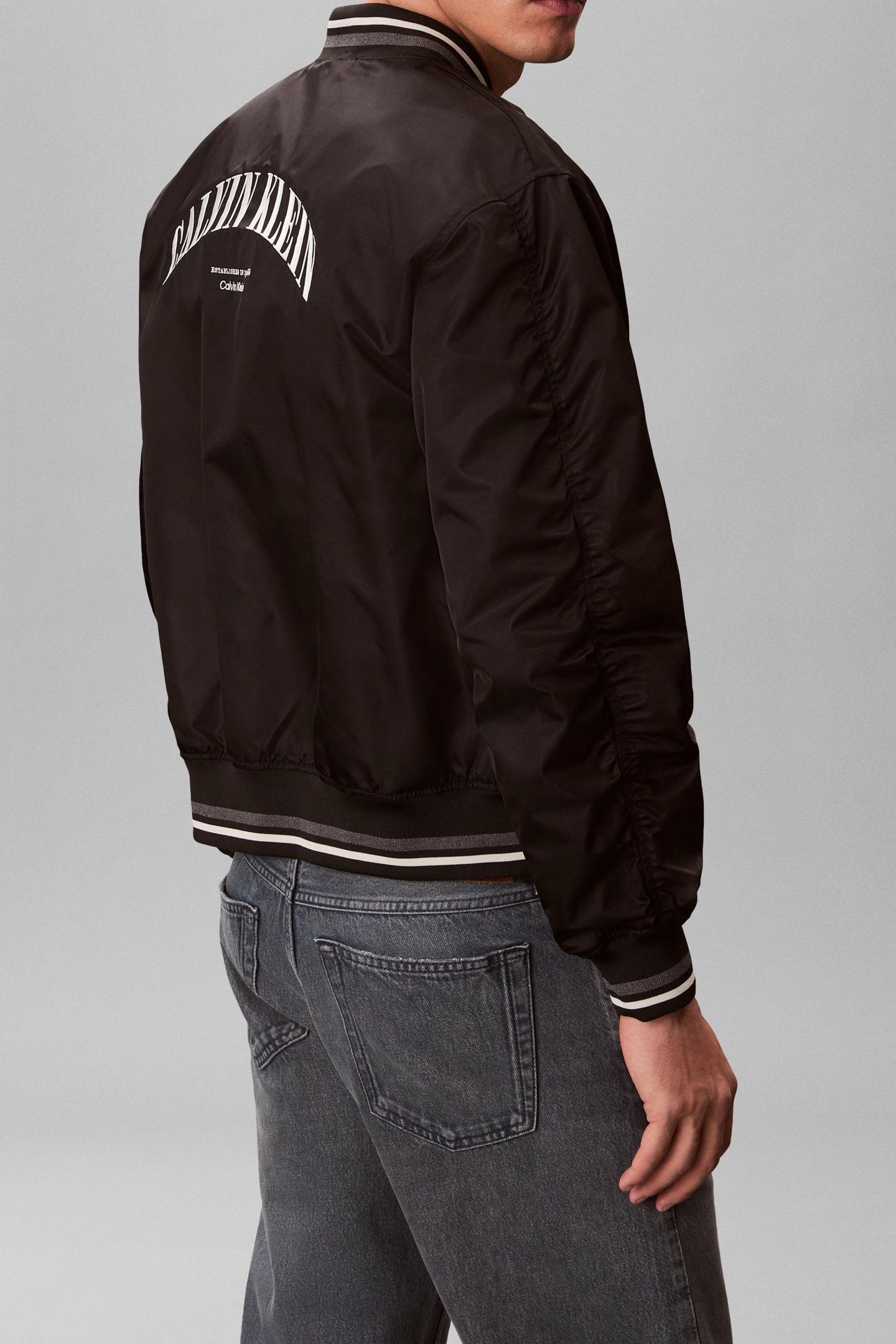 LONG SLEEVE UNFILLED NYLON TRACK JACKET BLACK 3