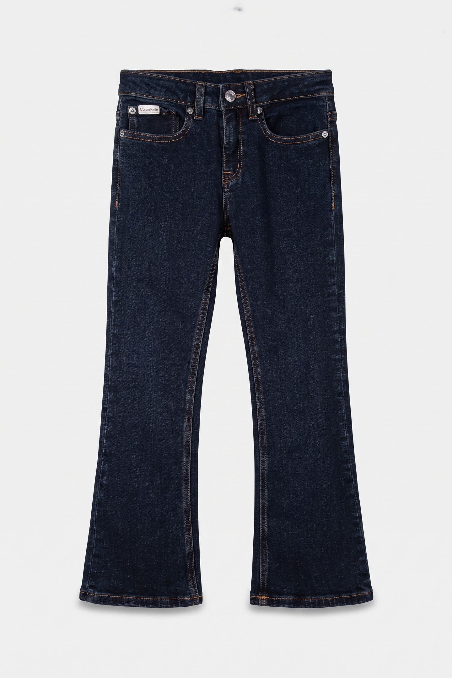 GIRLS FLARE ESSENTIAL BLUE WASH JEAN BLACK BLUE STONE WASH 2