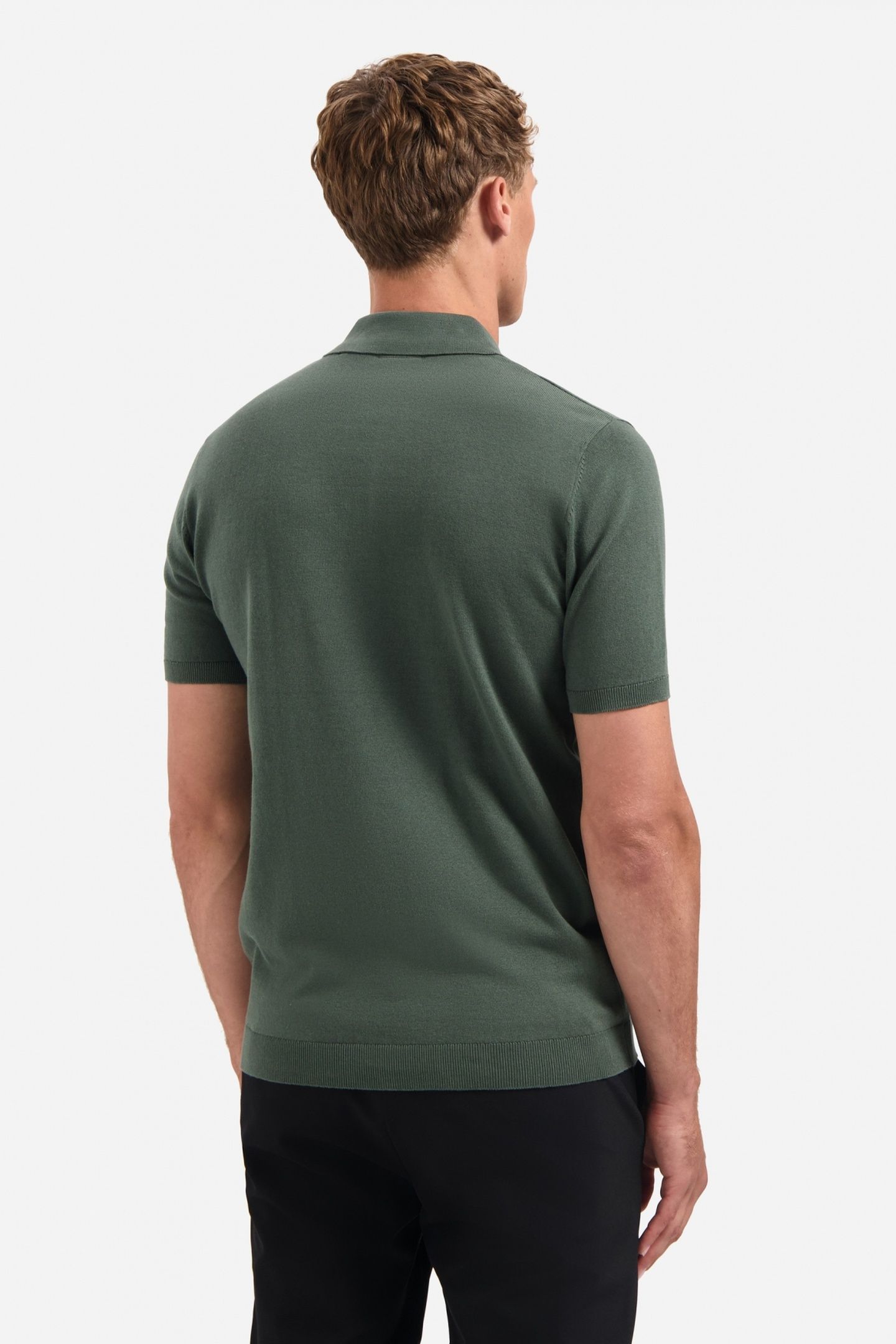 PULLOVER SHORT SLEEVE POLO SOLID DARK GREEN 3