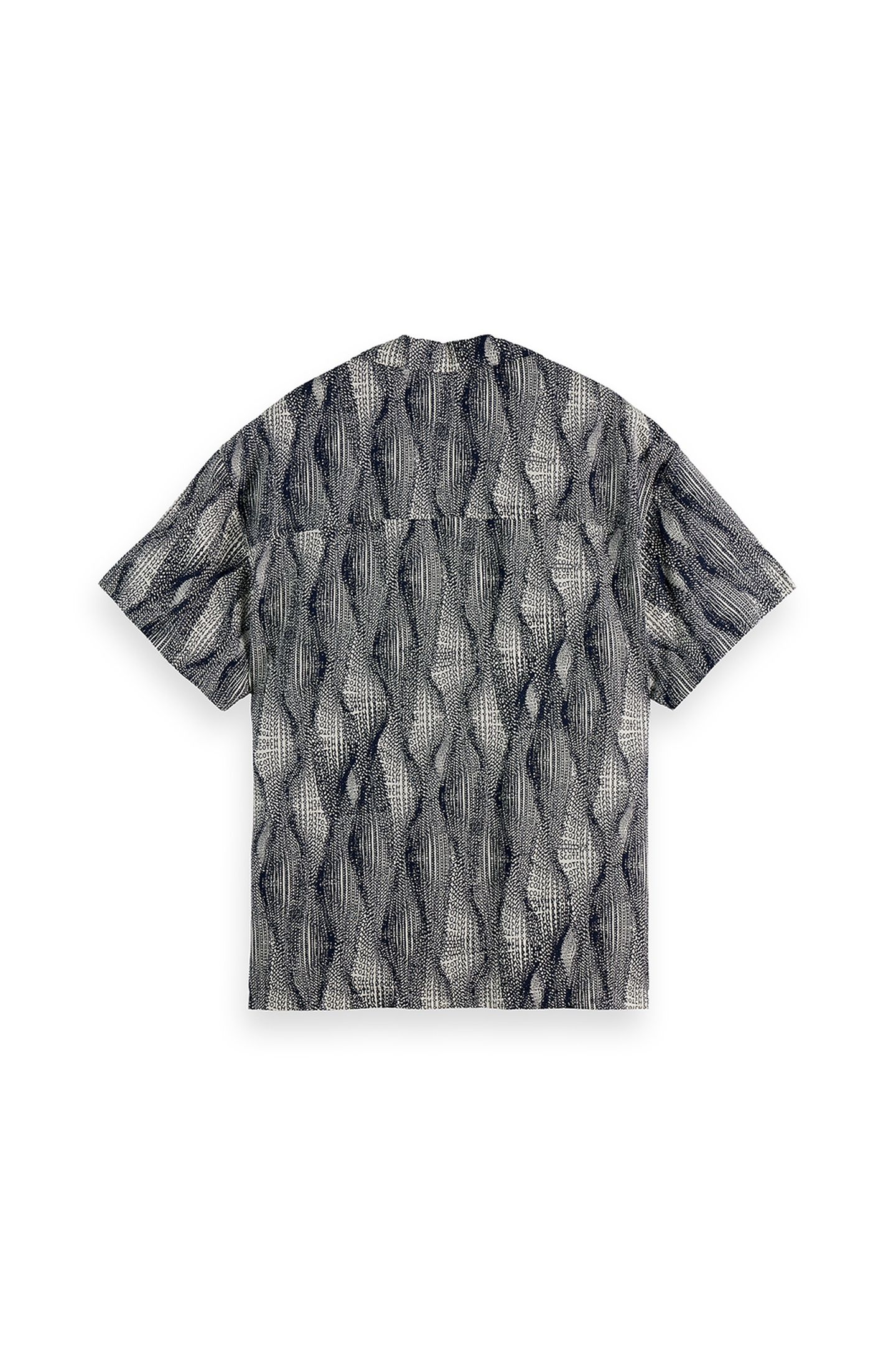 PRINTED SHORT-SLEEVED TENCEL SHIRT BATIK LOGO PRINT NAVY AOP 5