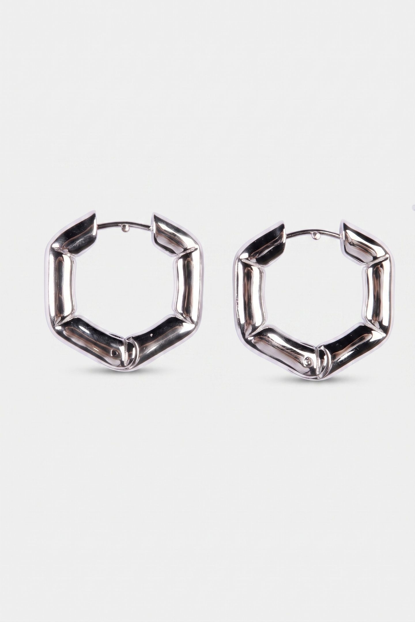 HEXAGON OHRRINGE SILVER 3