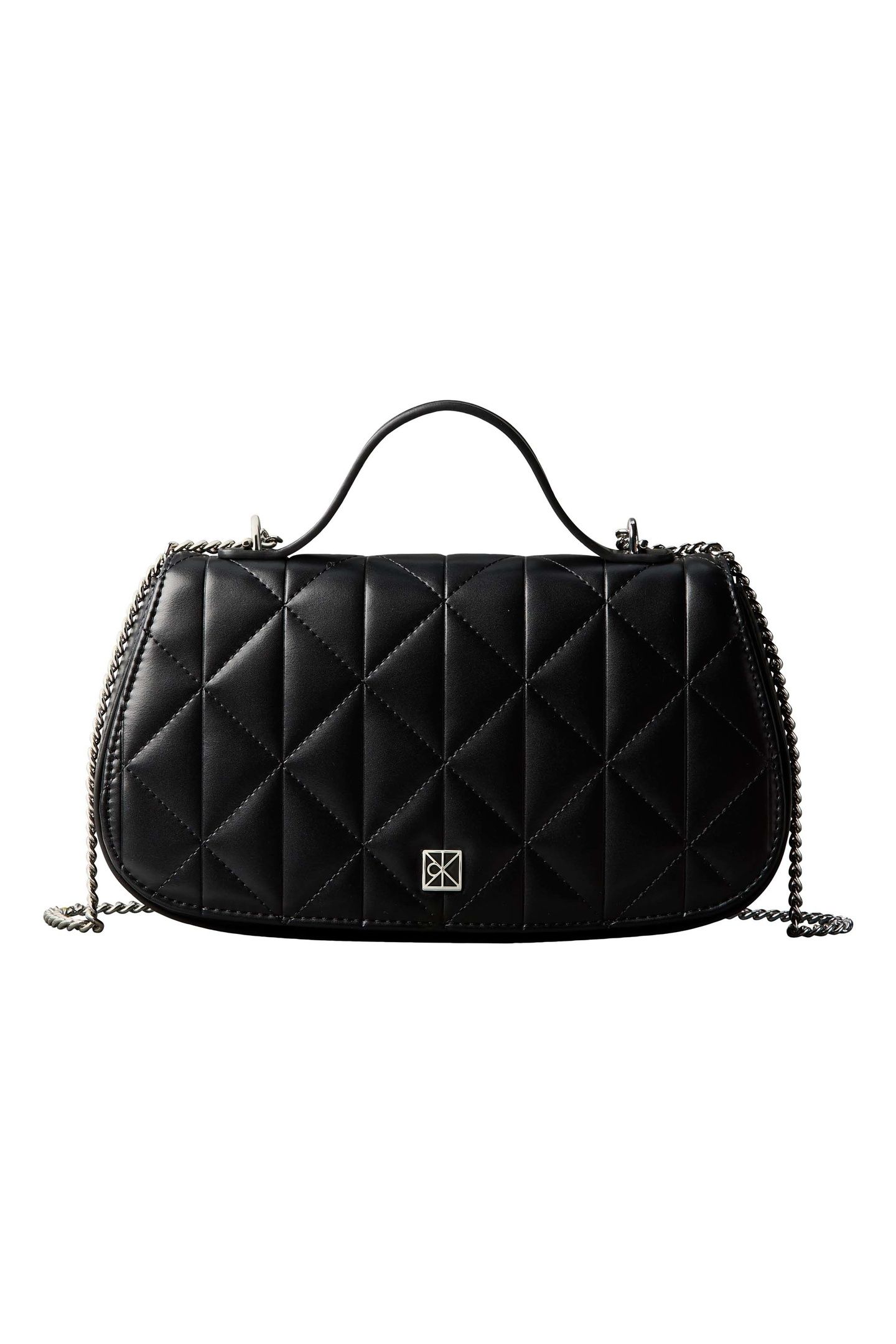 QUILTED TOP HANDLE BAG BLACK 2