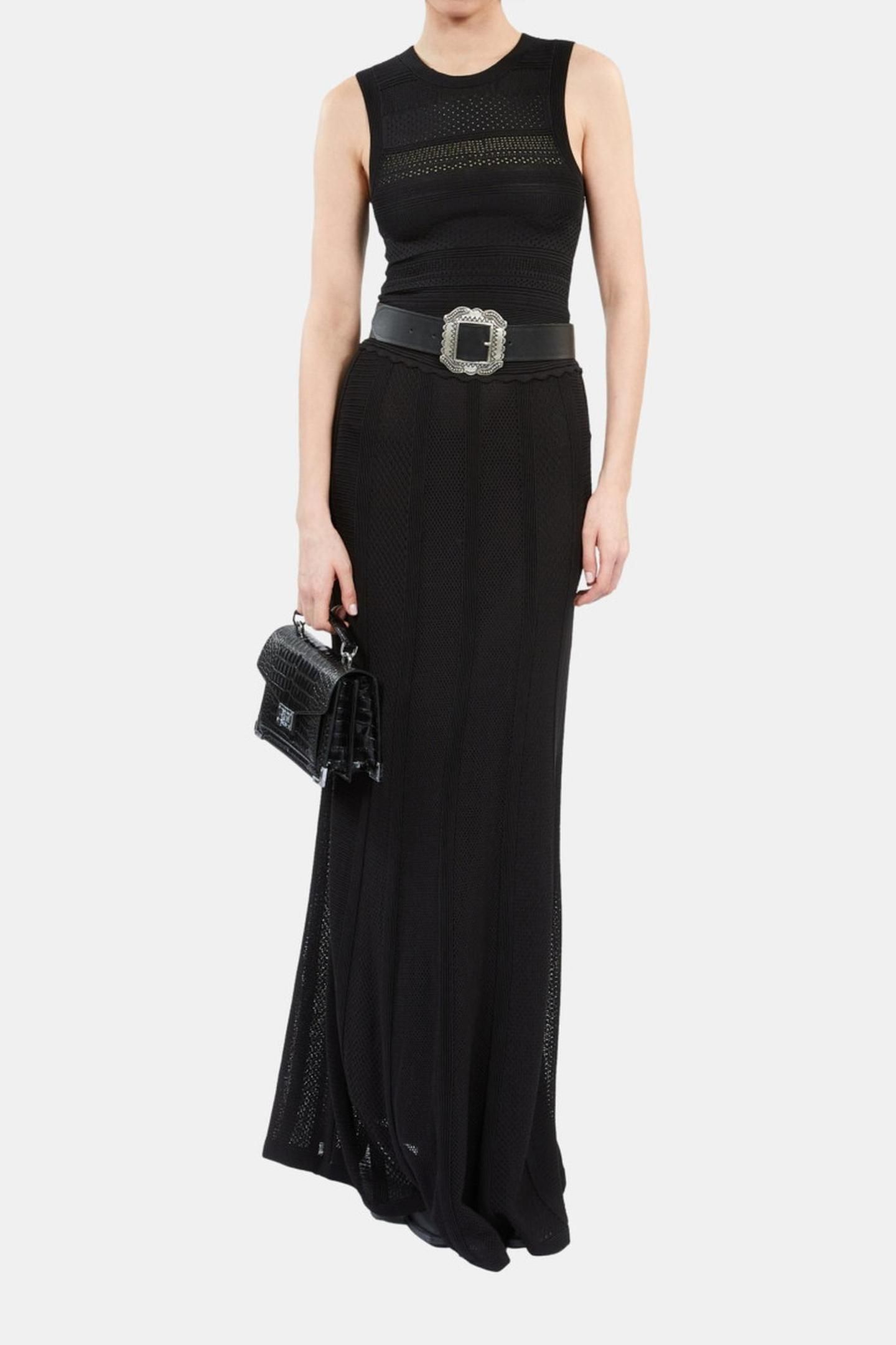 SLEEVELESS TOP WITH STITCHING DETAILS BLACK 2