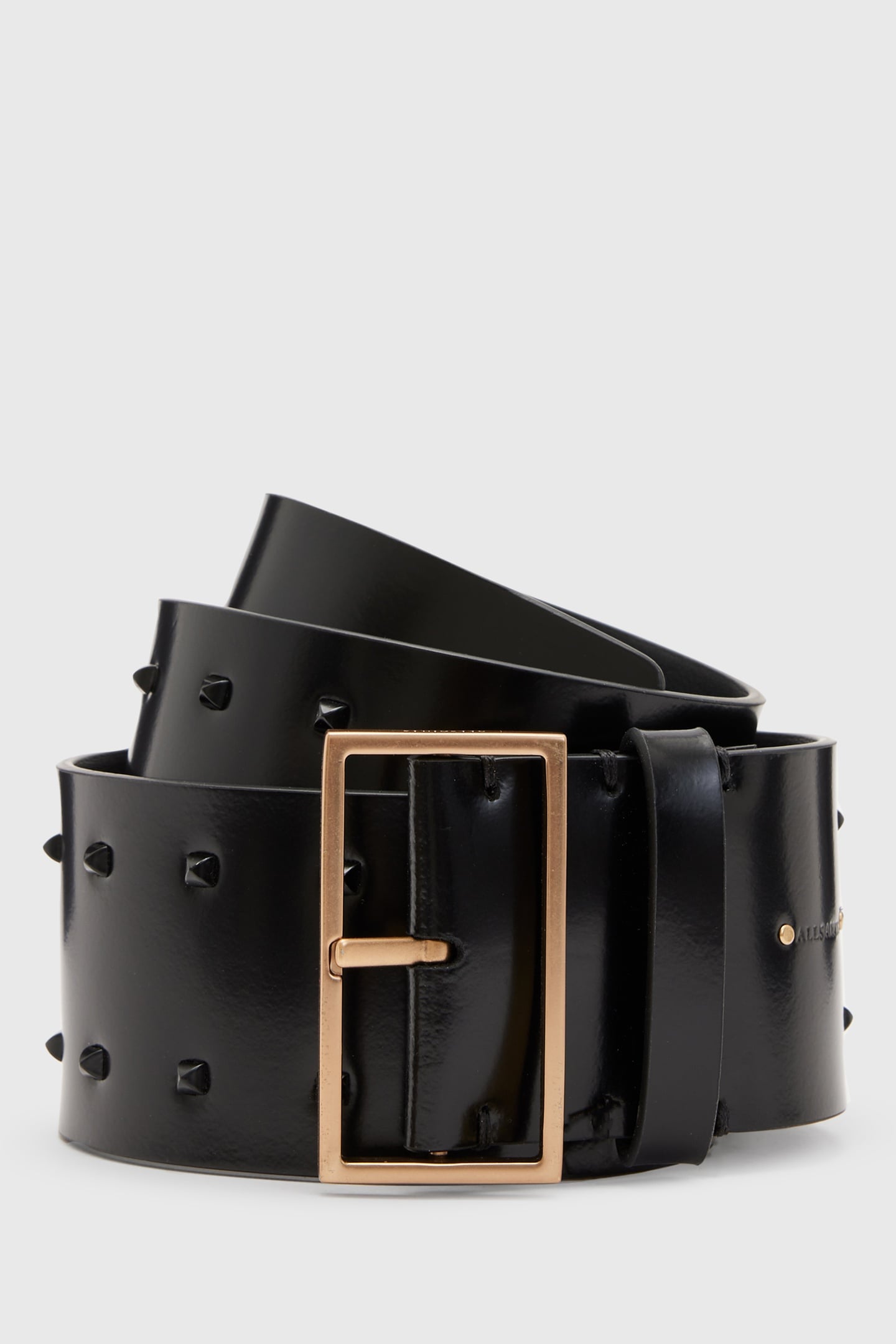 MAXIE STUD WIDE BELT BLACK/MATTE/BRASS 1