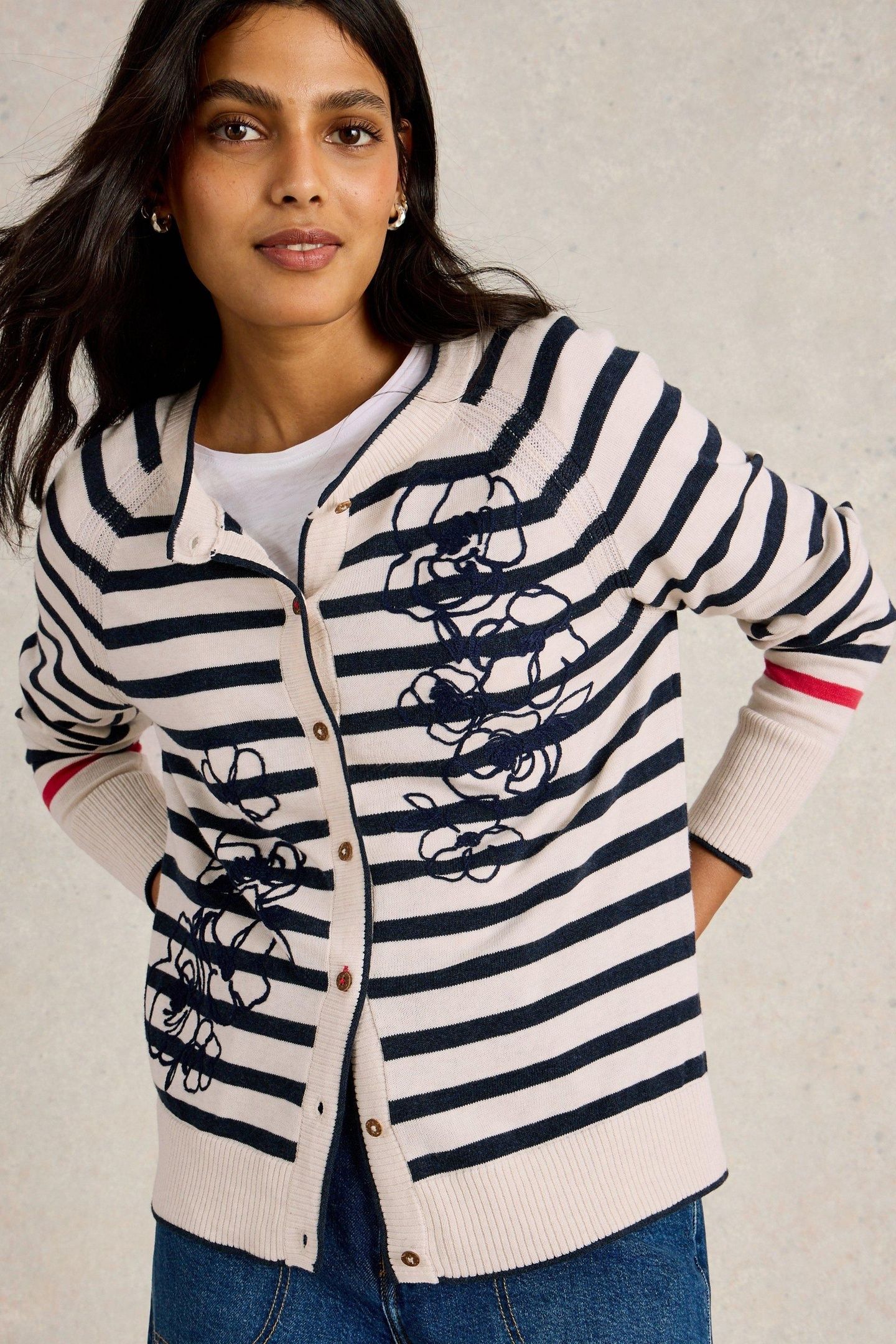 LULU EMBROIDERED CARDI WHITE MULTI 3