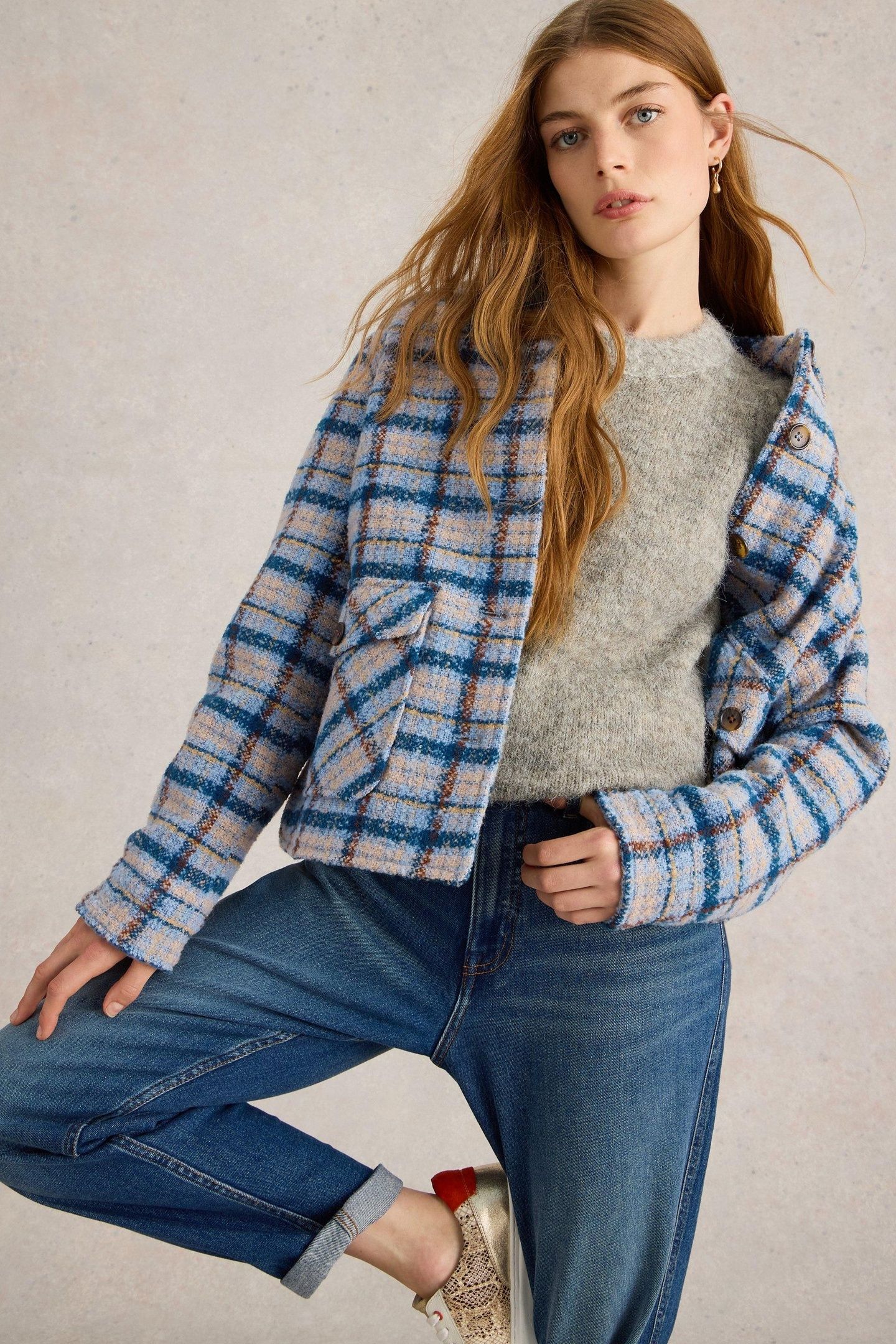AMELIA CHECK JACKET BLUE MULTI 7