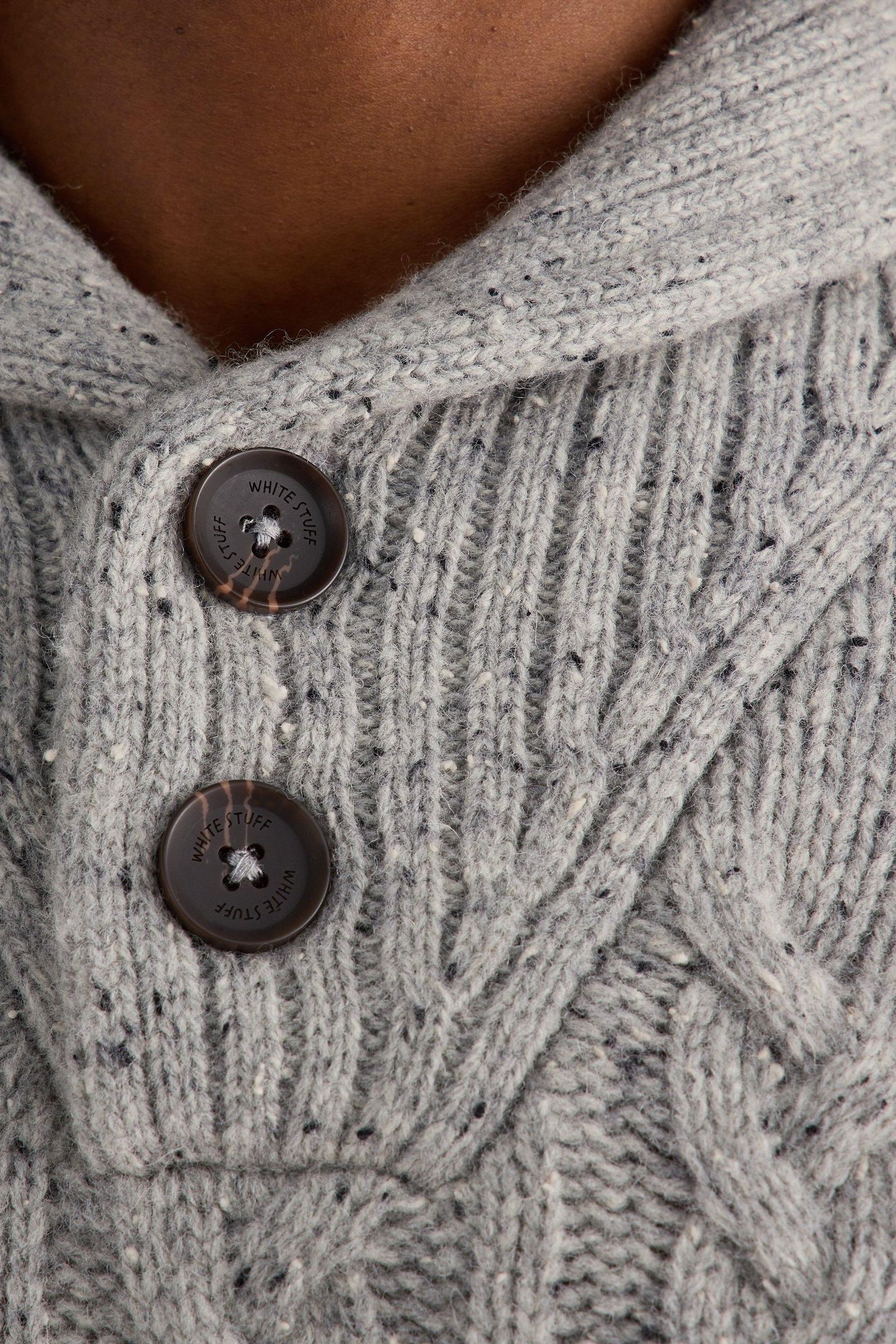 BERKLEY SHAWL NECK JUMPER LIGHT GREY 5