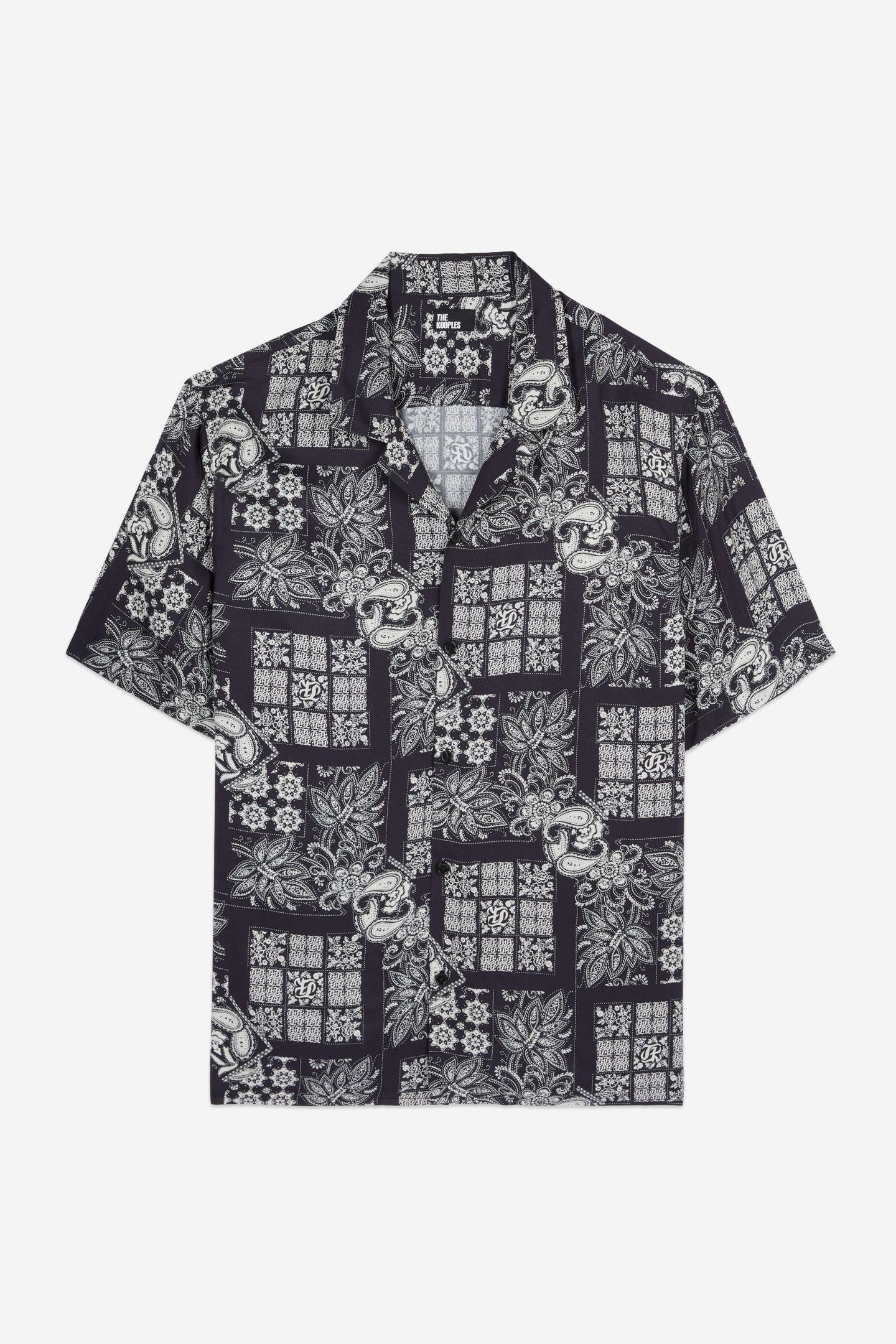 SHORT-SLEEVED SHIRT WITH SHARK NECK NAVY/WHITE 5