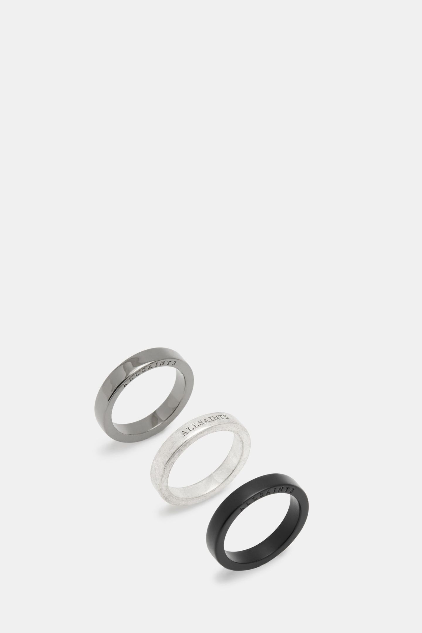 ULA TWOTONE RING SET WARM SILVER/BLACK 3