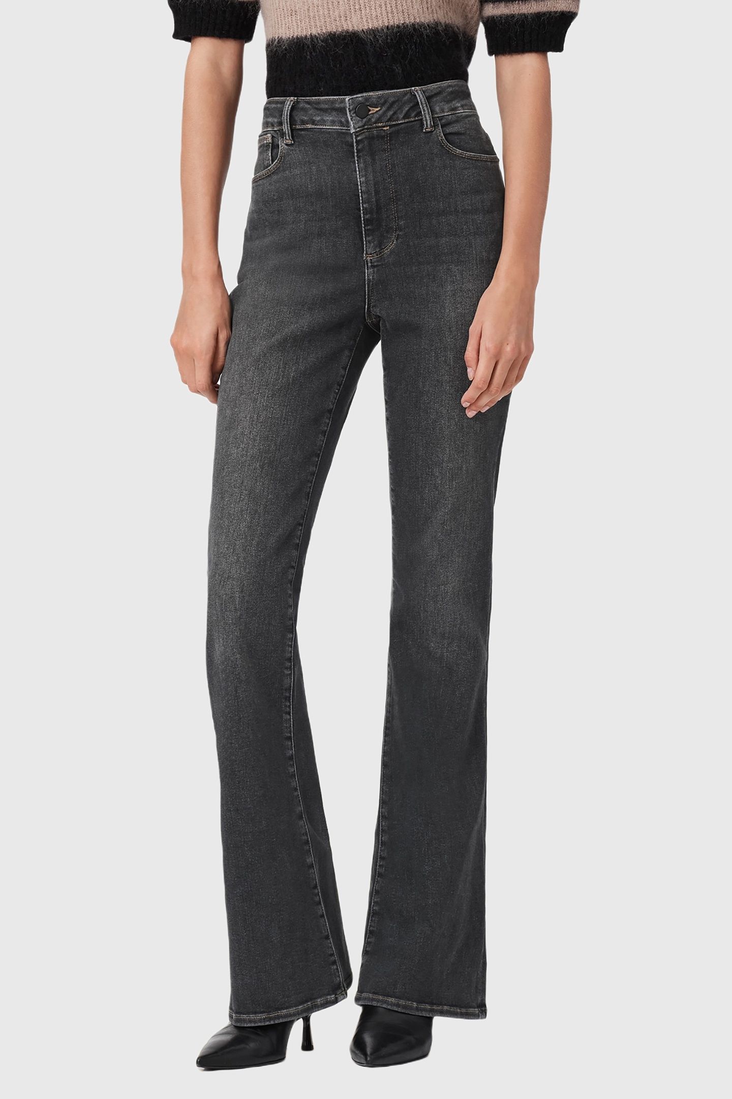 MAISIE FLARE JEAN WASHED GREY 2