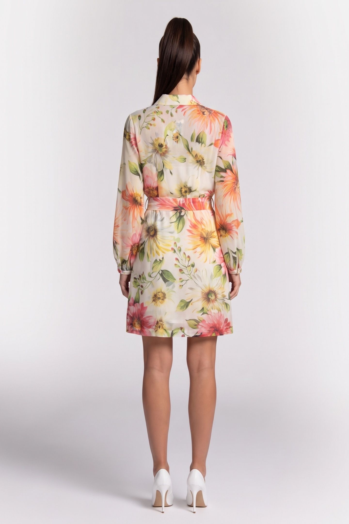 GUESS ECO LS FAITH DRESS PAINTED DAISIES PRIN 3