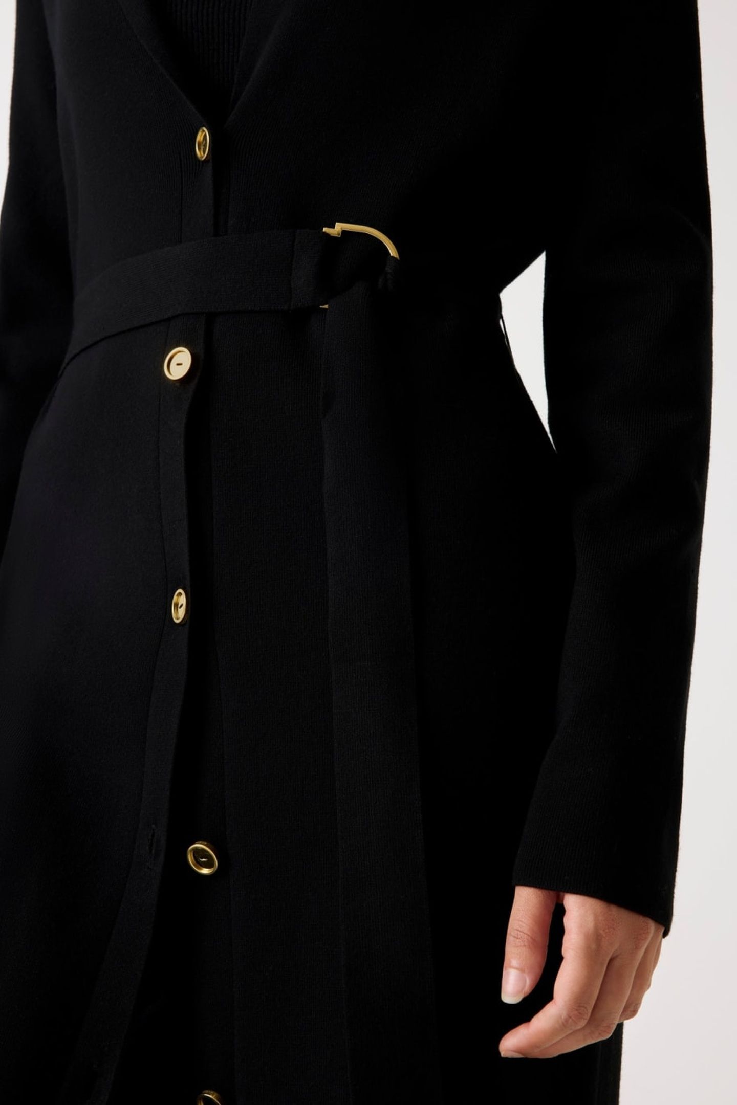 AABISH LONG CARDI SW JET BLACK A996 8