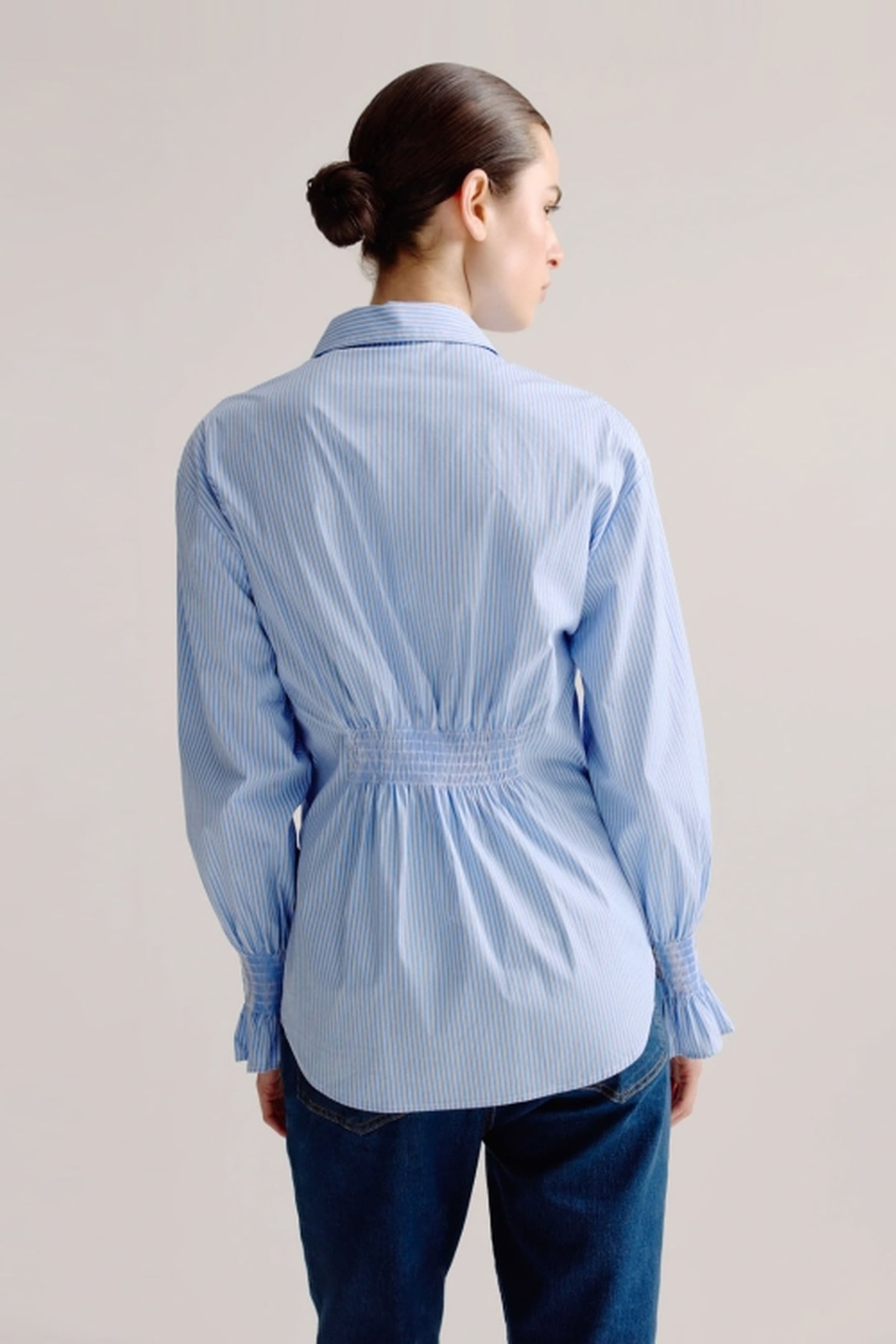 LEONTIEN BLOUSE LIGHT BLUE STRIPE 3