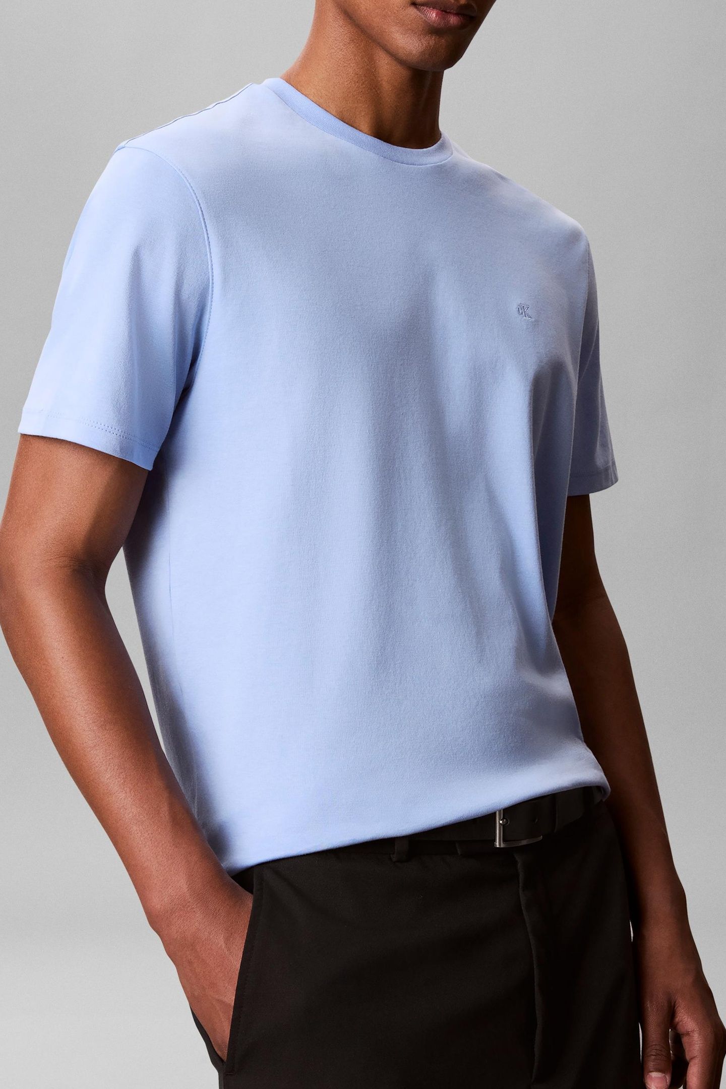 SS SUPIMA CHEST EMBROIDERY TEE PLACID BLUE 2
