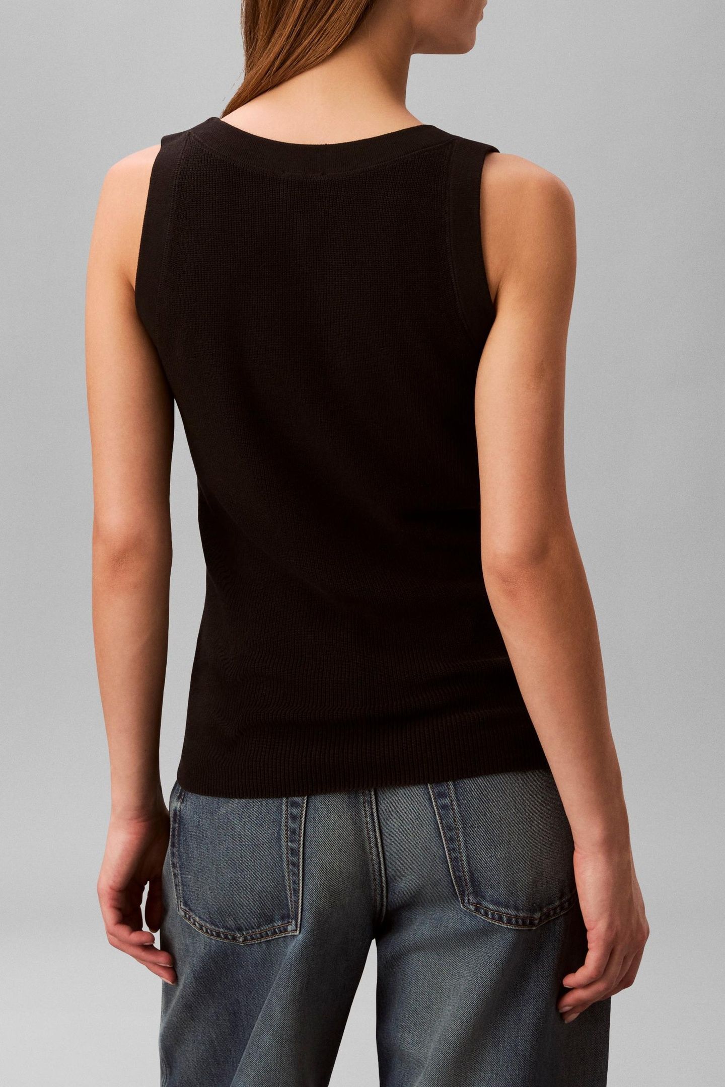 WOVEN LABEL TANK BLACK 3