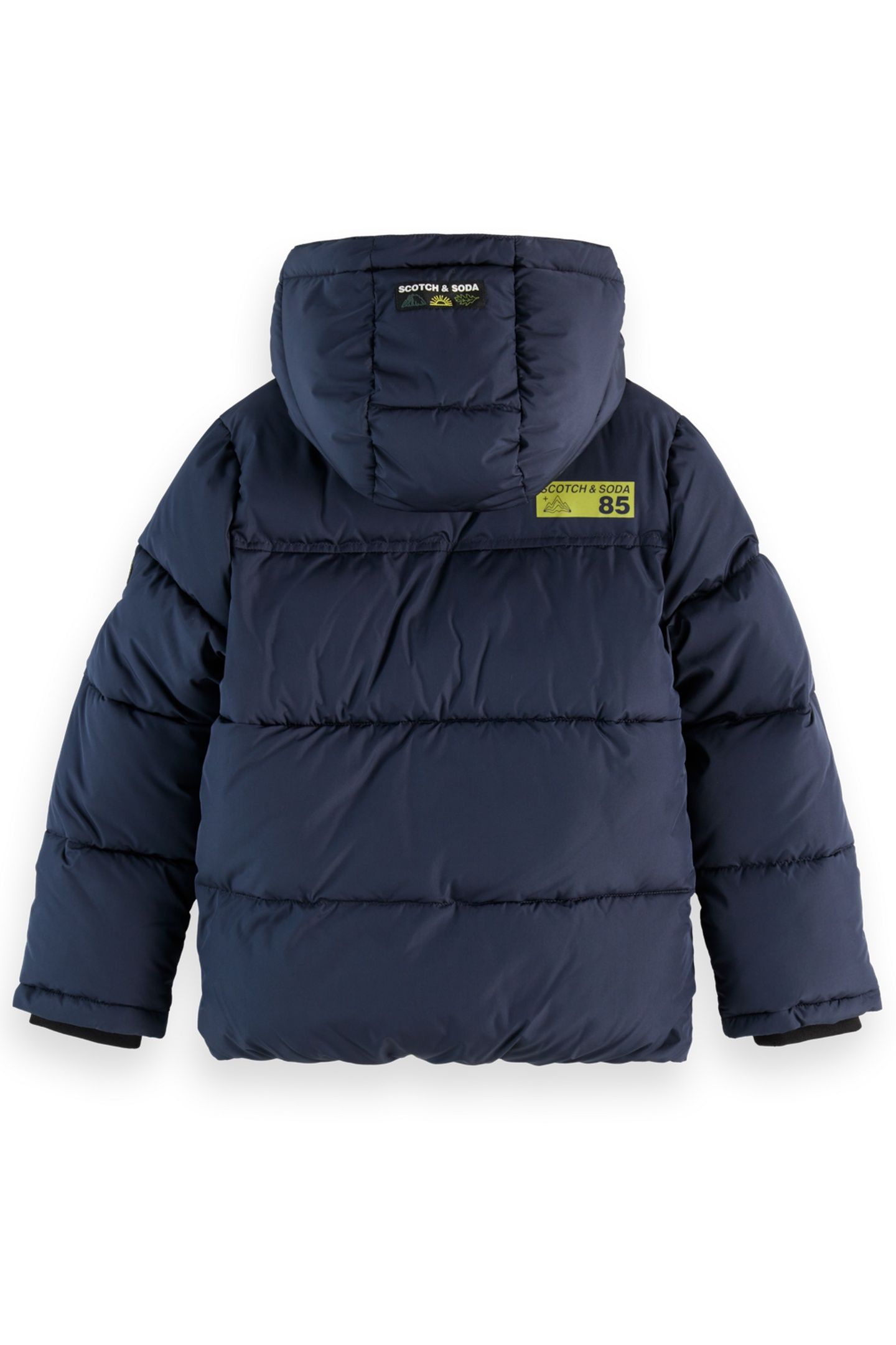 BOYS SHORT HOODED PUFFER JACKET SKY CAPTAIN 2