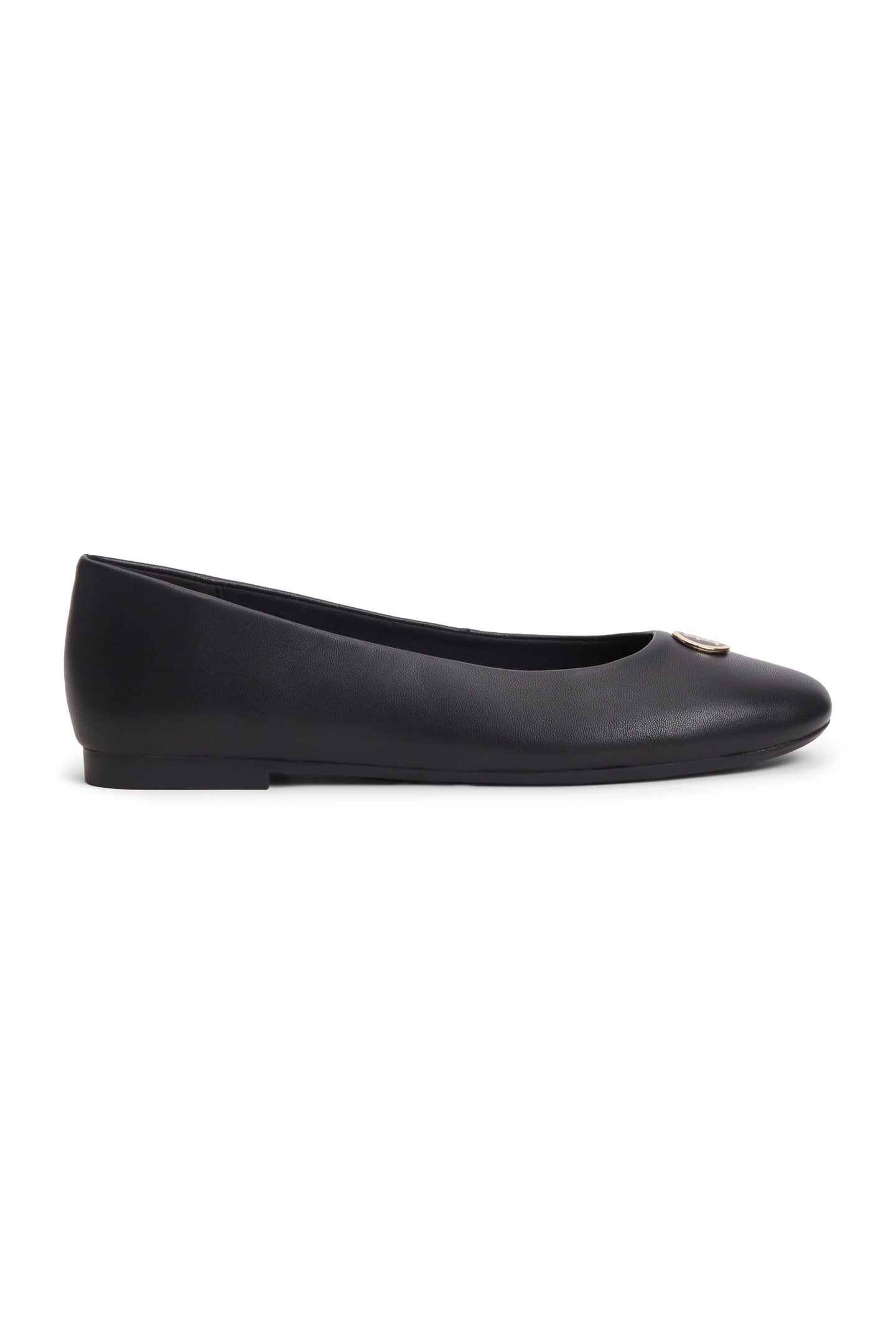 TH PLATE LEATHER BALLERINAS BLACK 1