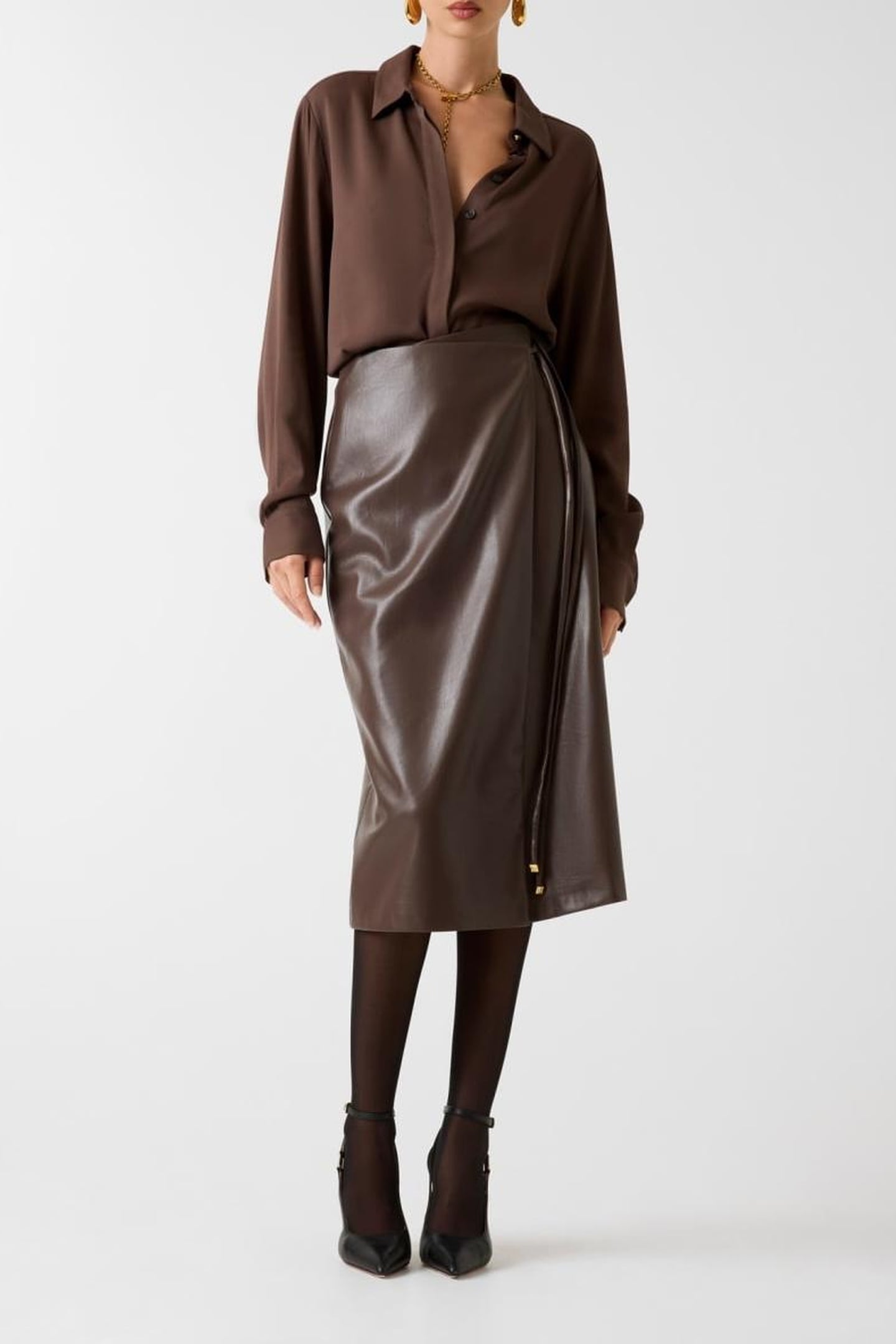 GLADYS WRAP SKIRT CHOCOLATE BROWNIE 1