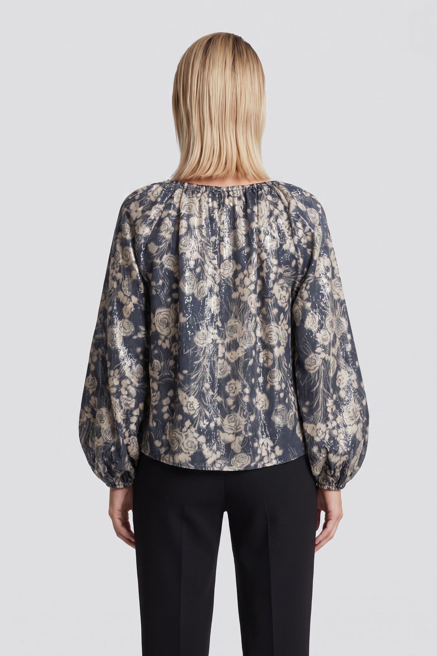 HEBE AOP METALLIC LUREX BLUE 2