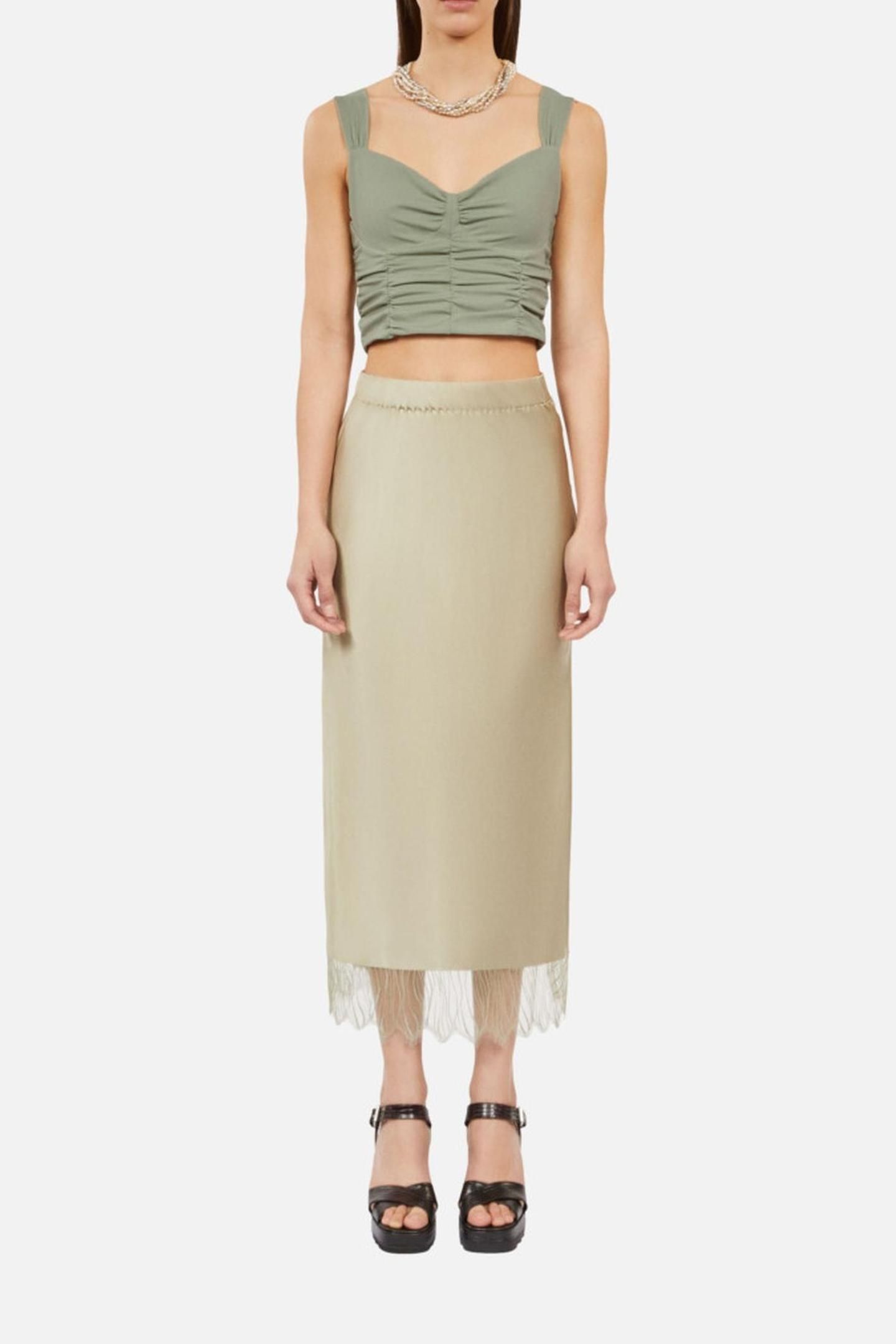 TOP WITH BALCONY AND ZIPPERED STRAP KAKI GREY 1