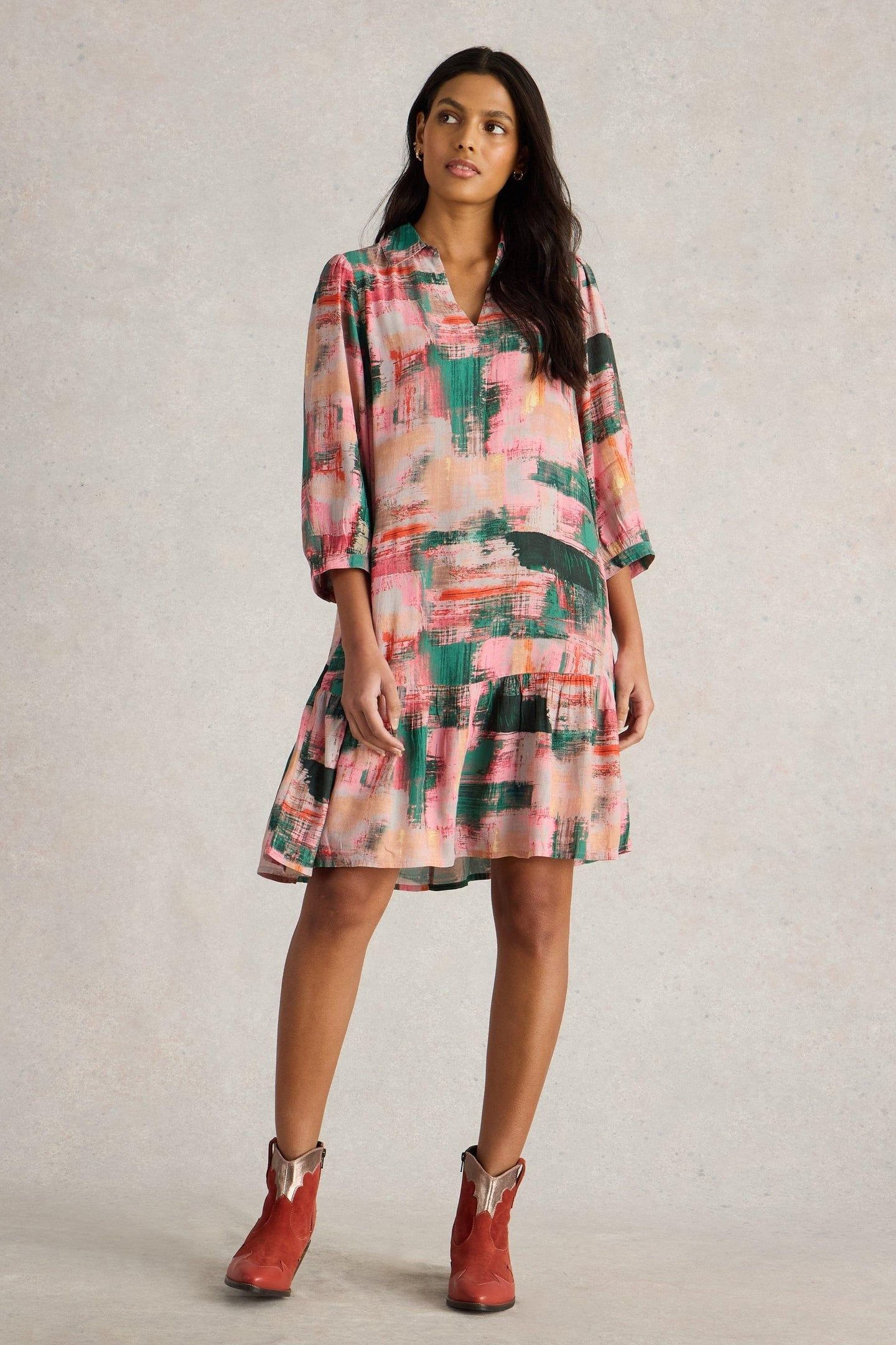 HARPREET DRESS PINK MULTI 1