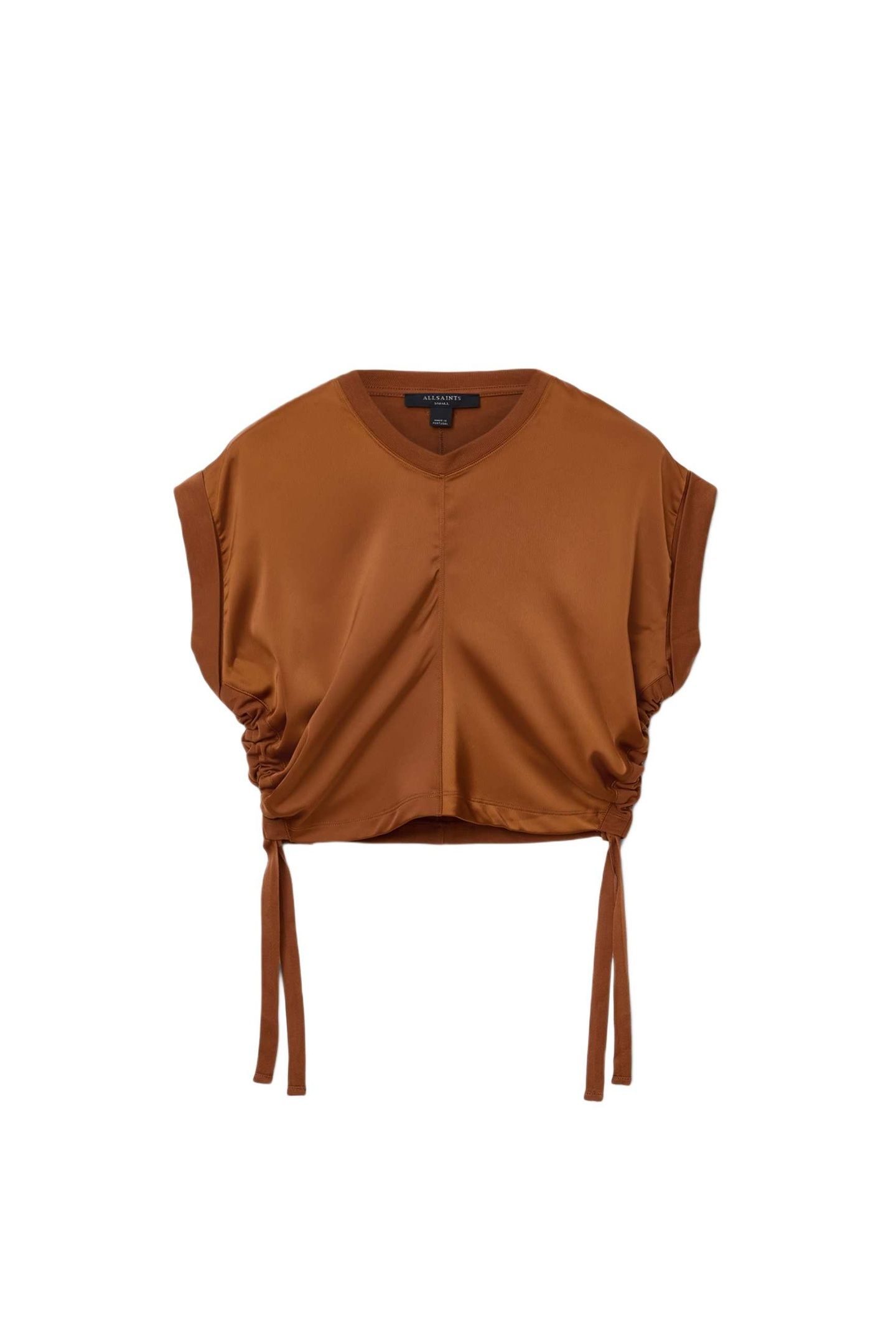 MIRA SATIN TEE RUST BROWN 7