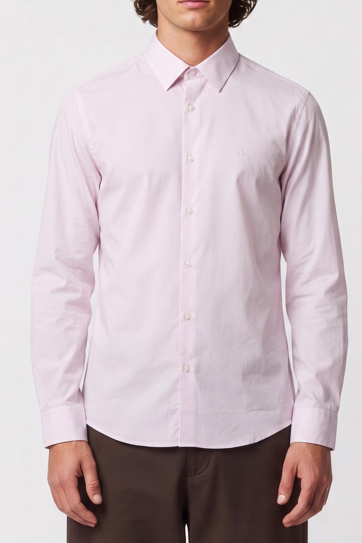 LS THIN STRIPE STRETCH SHIRT BALLET SLIPPER 1