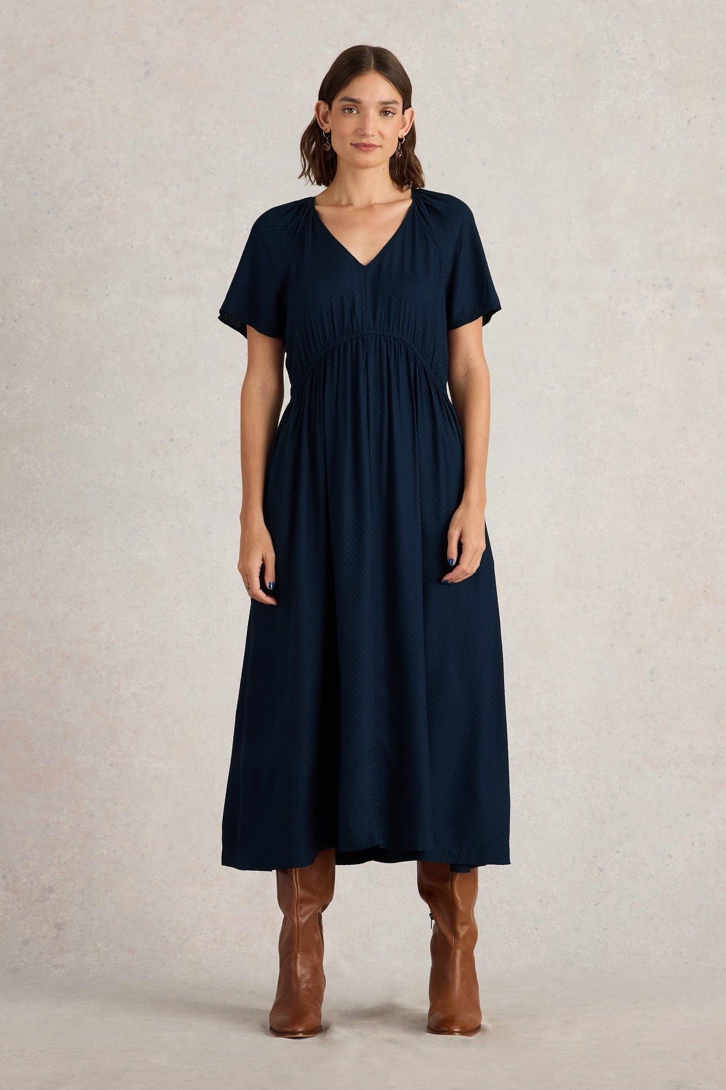 IMOGEN MIDI DRESS DARK NAVY 1