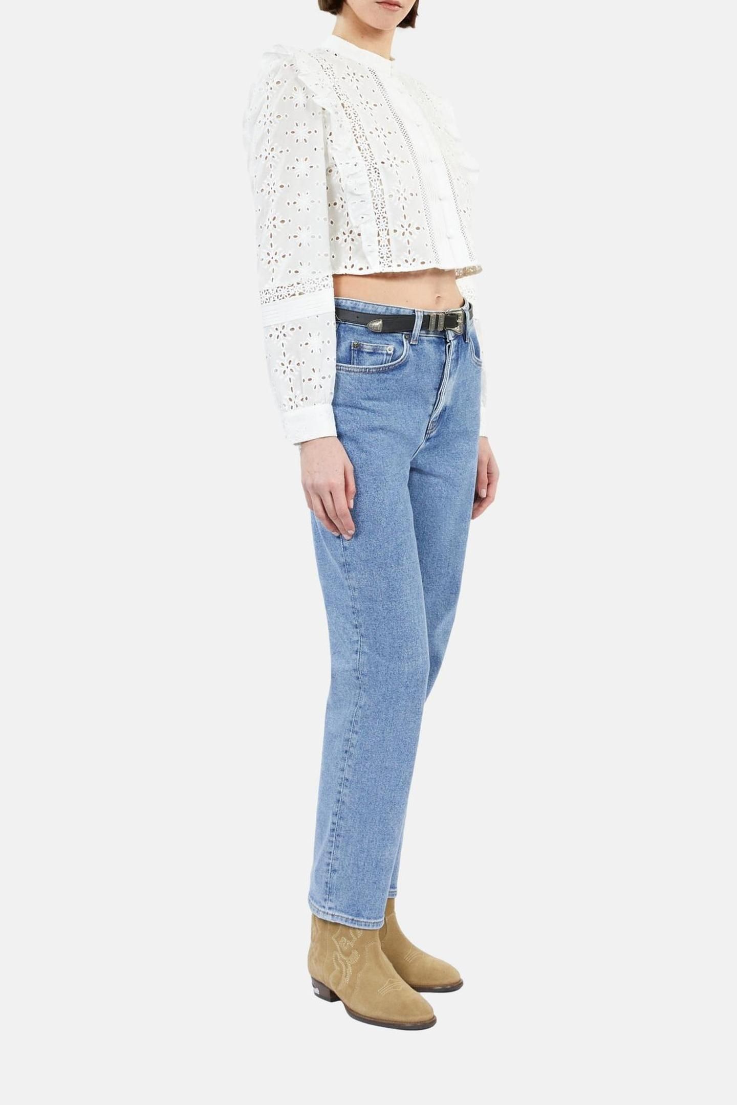 EMBROIDERED LONG-SLEEVED SHIRT WHITE 4