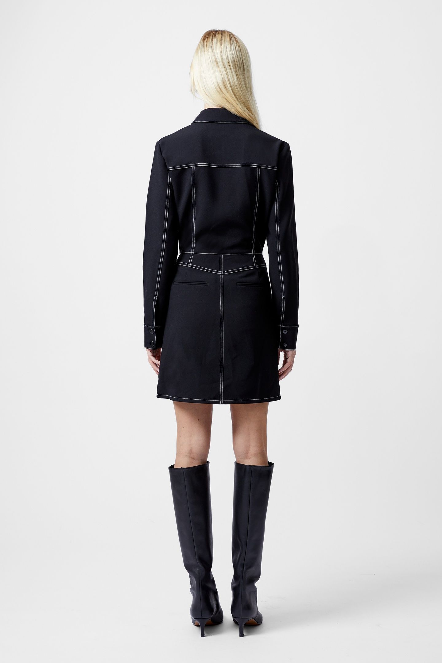 AZRA TWILL MINI DRESS BLACK 2