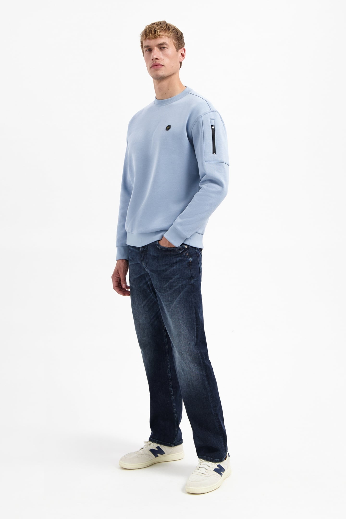 SWEATER CREWNECK BRUSHED INSIDE DUSTY BLUE 4