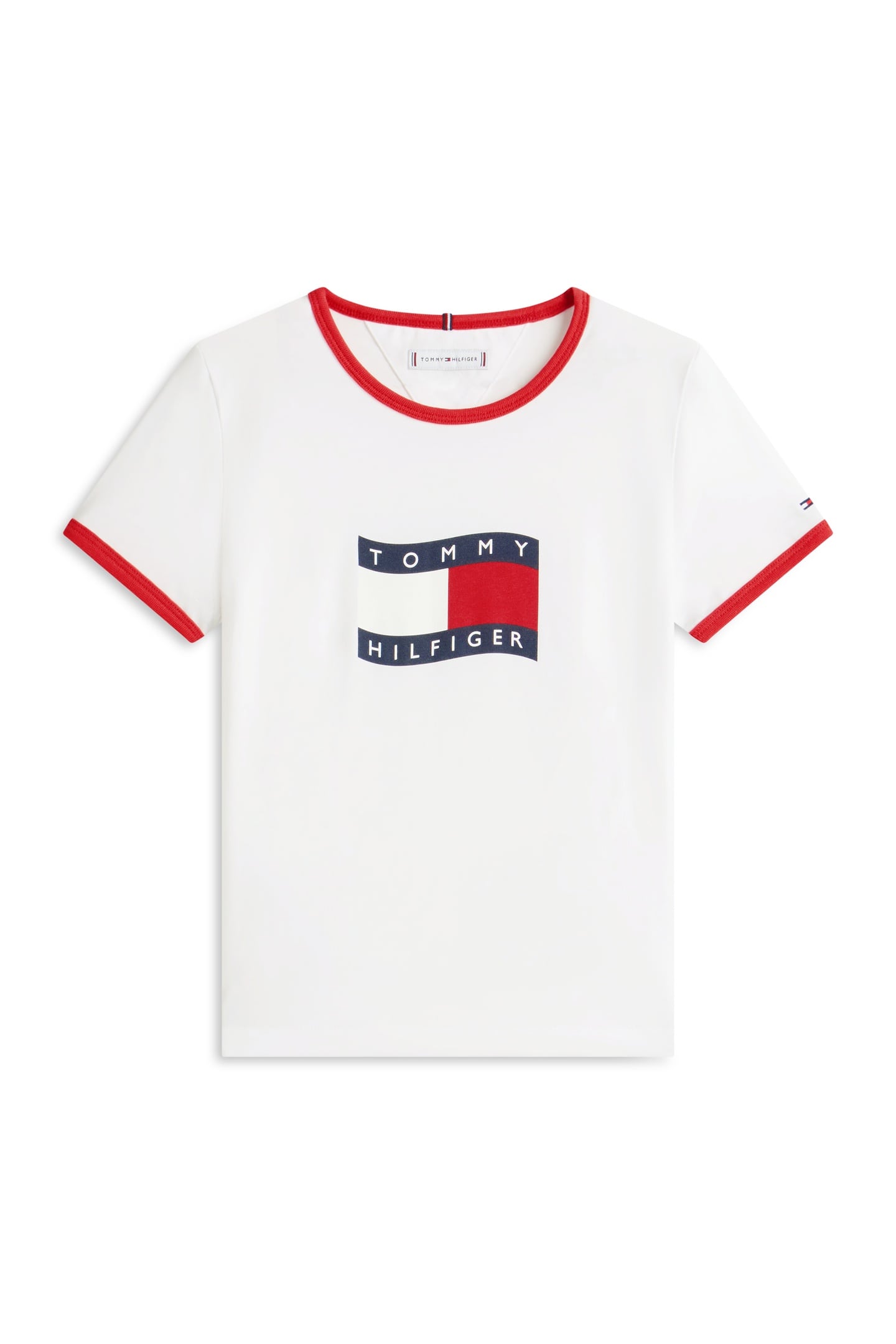 GIRLS WAVY FLAG RINGER TEE WHITE 4