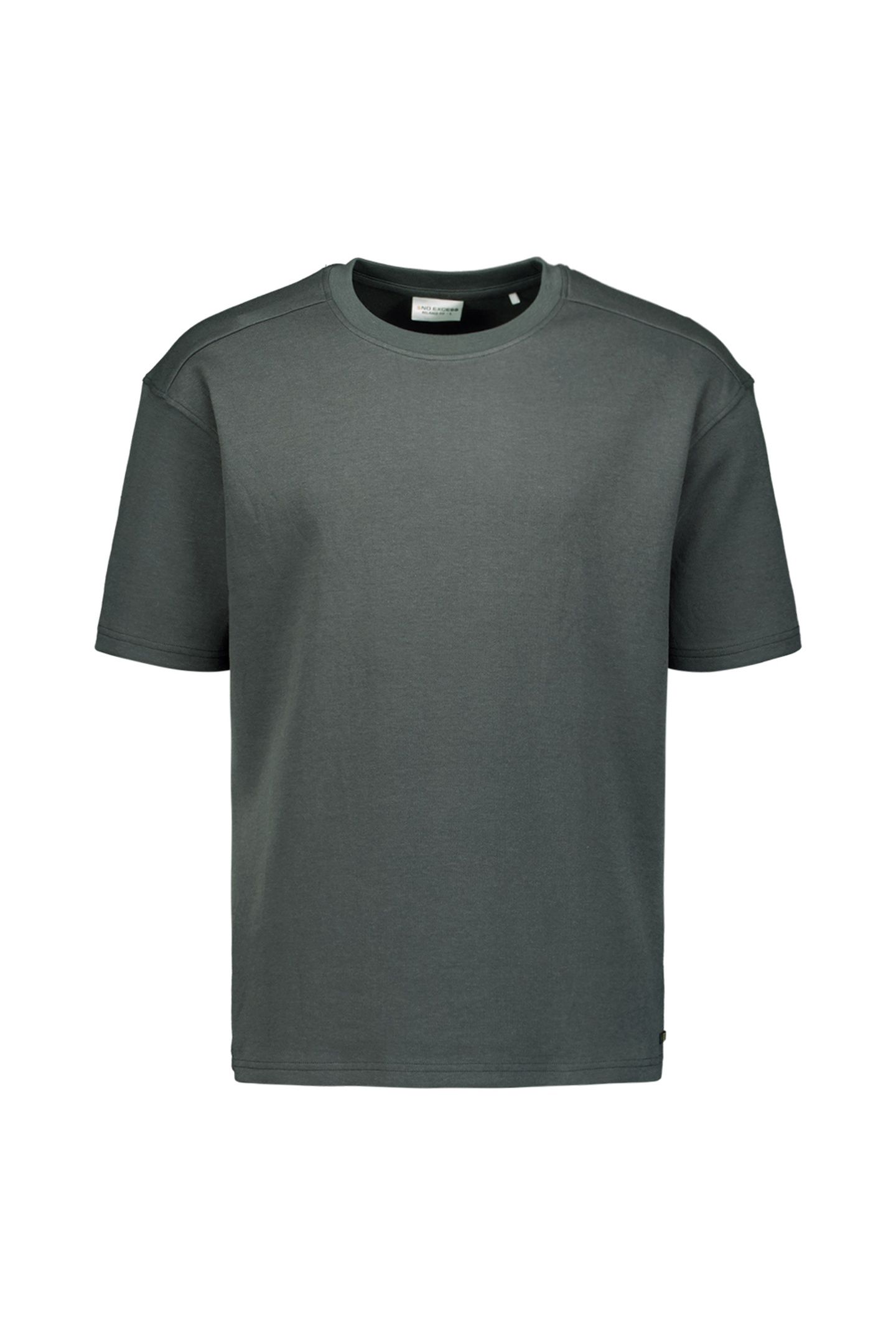 T-SHIRT CREWNECK SOLID HEAVY INTERLOCK DARK STEEL 4