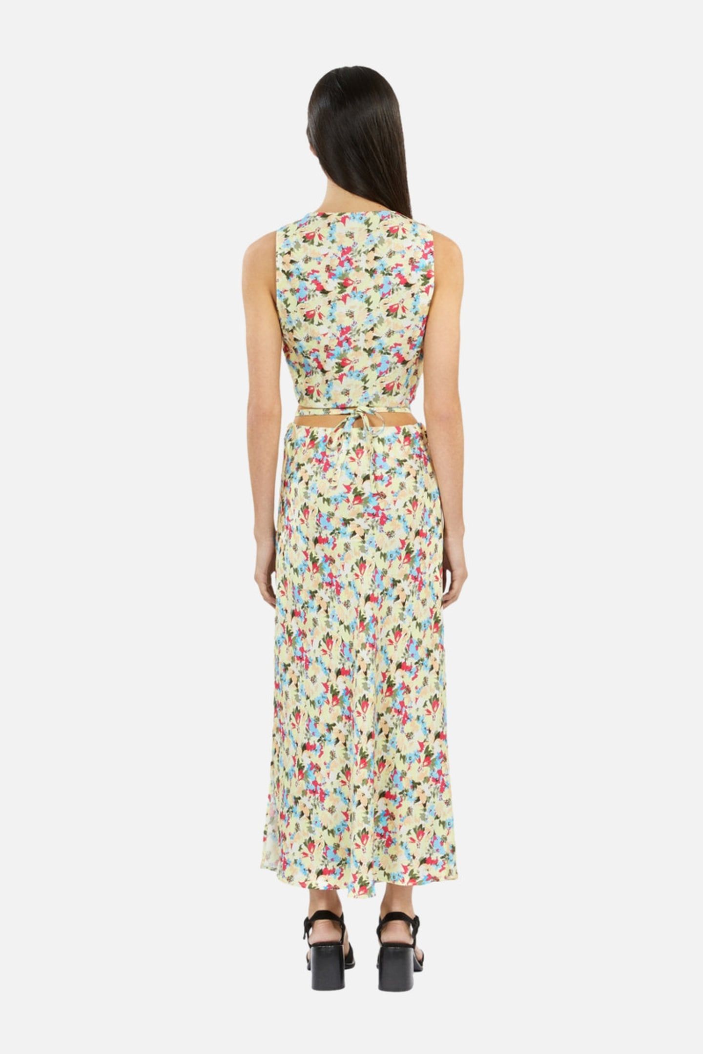 SLEEVELESS WRAP TOP WITH TIES YELLOW 4