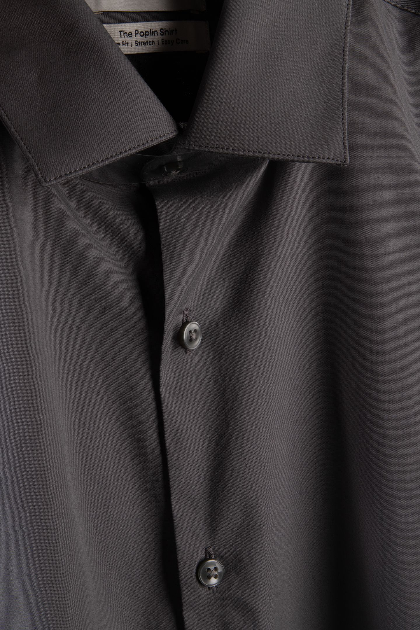 SLIM ESSENTIAL POPLIN SHIRT STEEL GREY 4