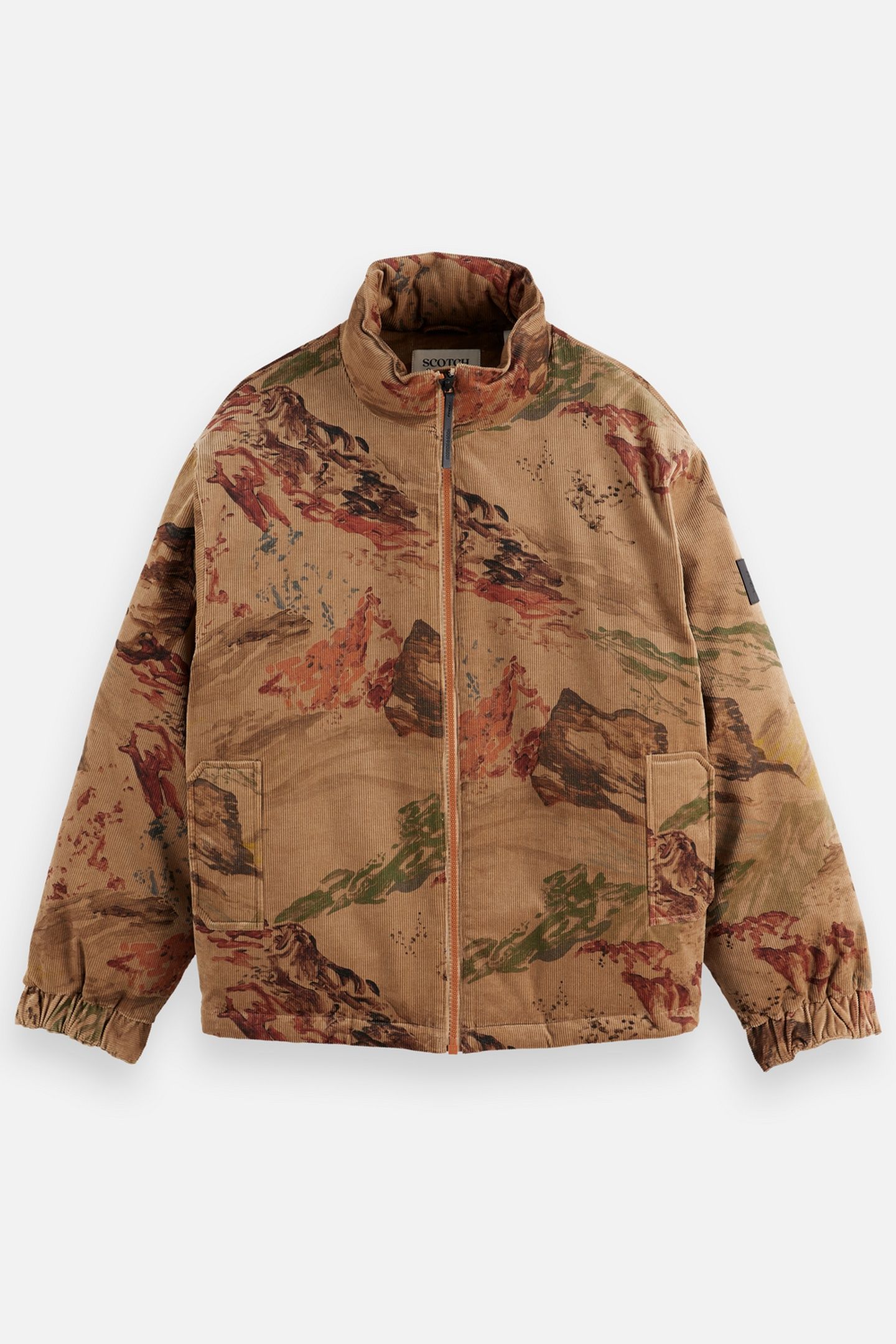 MOUNTAIN PRINT CORDUROY PUFFER MOUNTAIN TANNIN AOP 4