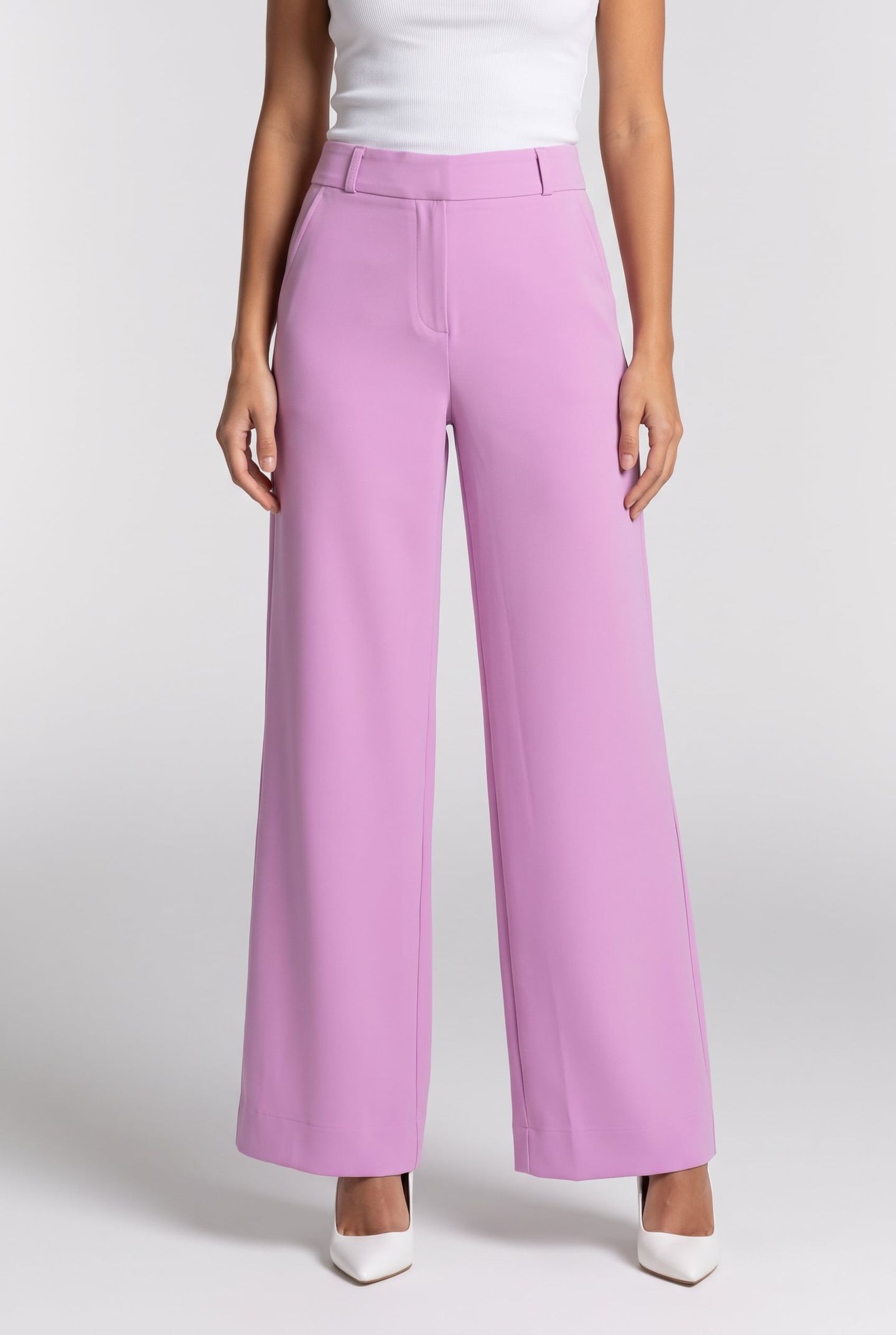 LEXIE BONDED TROUSERS LILA PINK 1