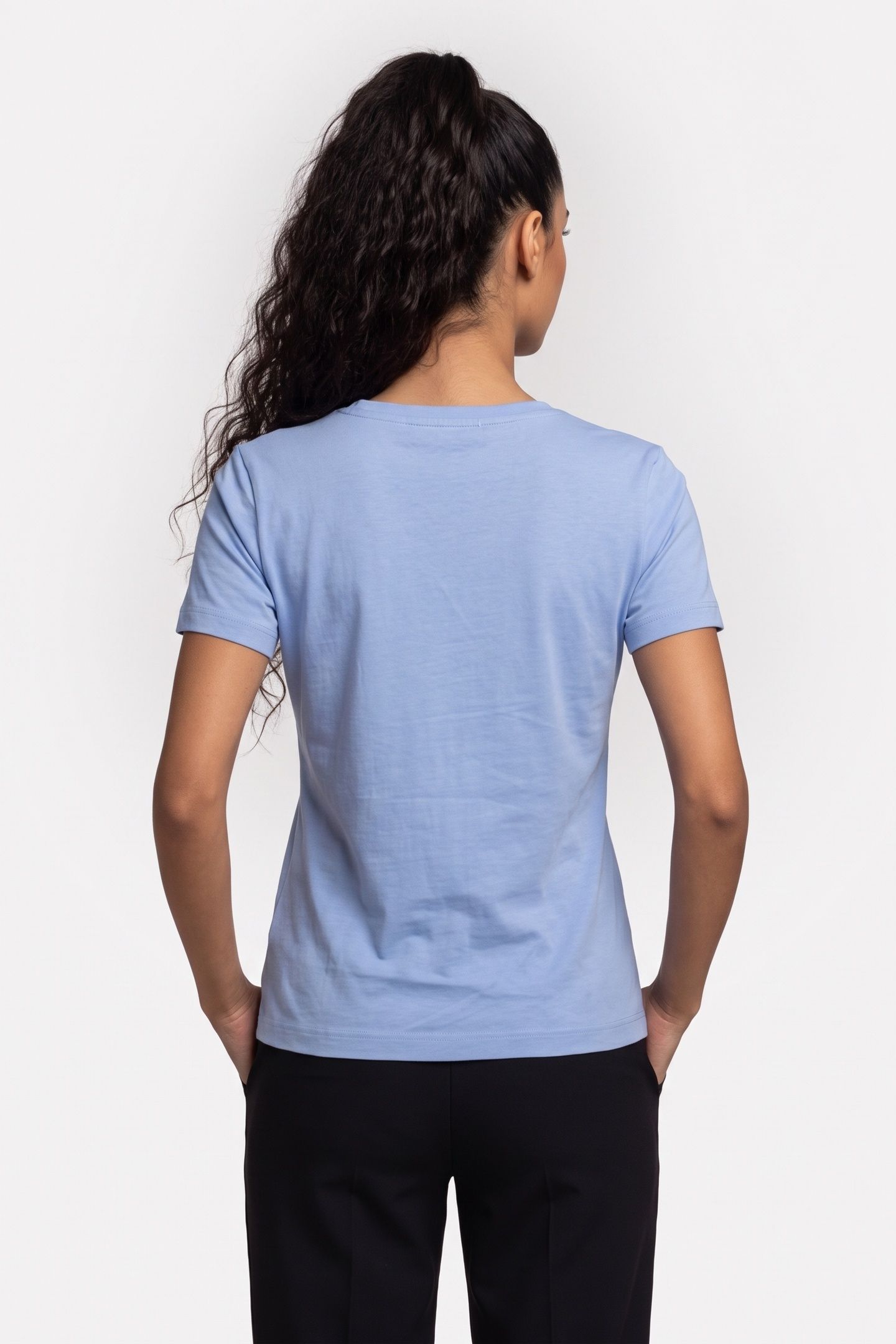 ARCHIVE JERSEY V-NECK TEE HYDRANGEA 2