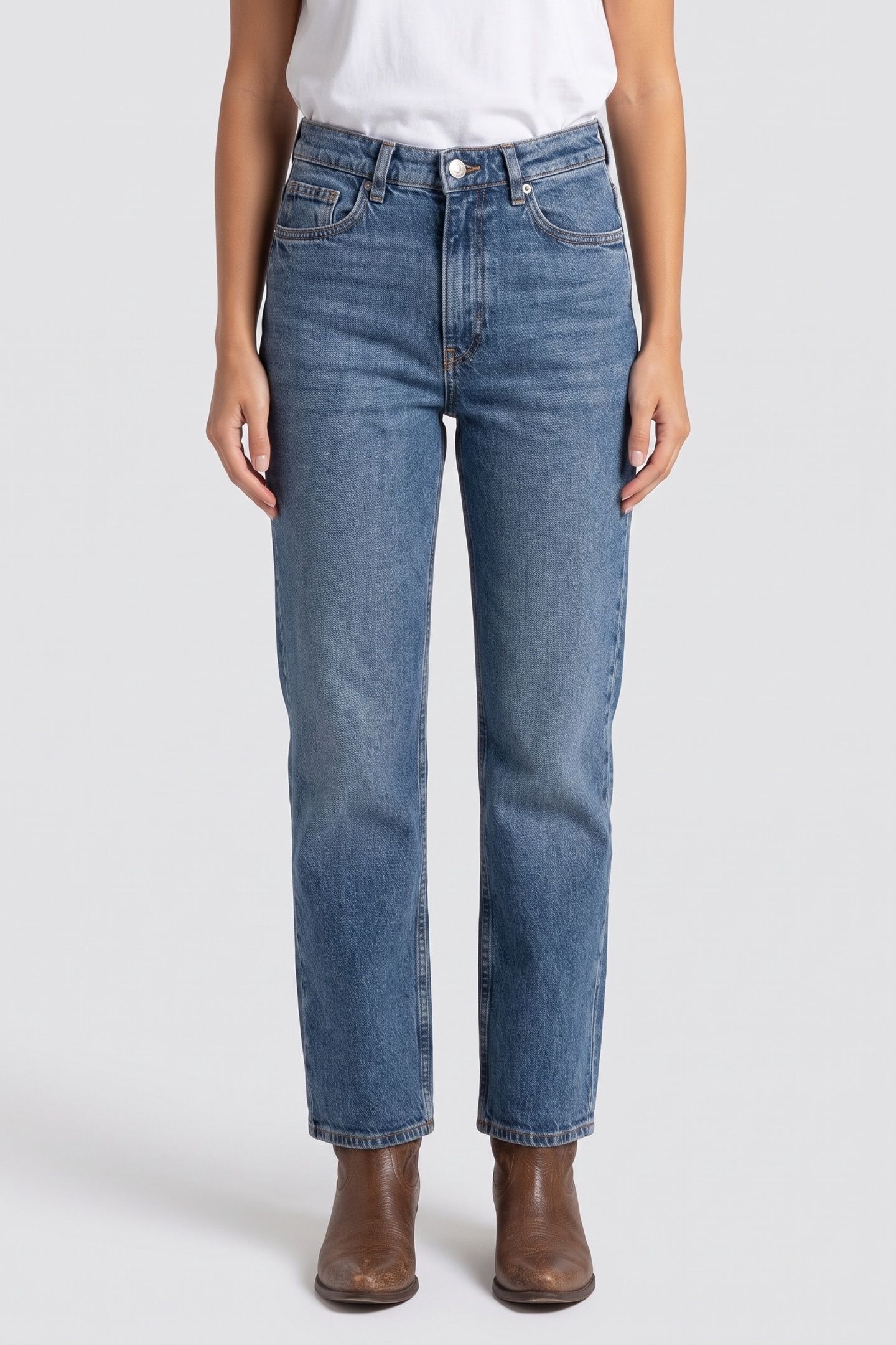 FERN CROPPED FLARED STRETCH BLUE 1